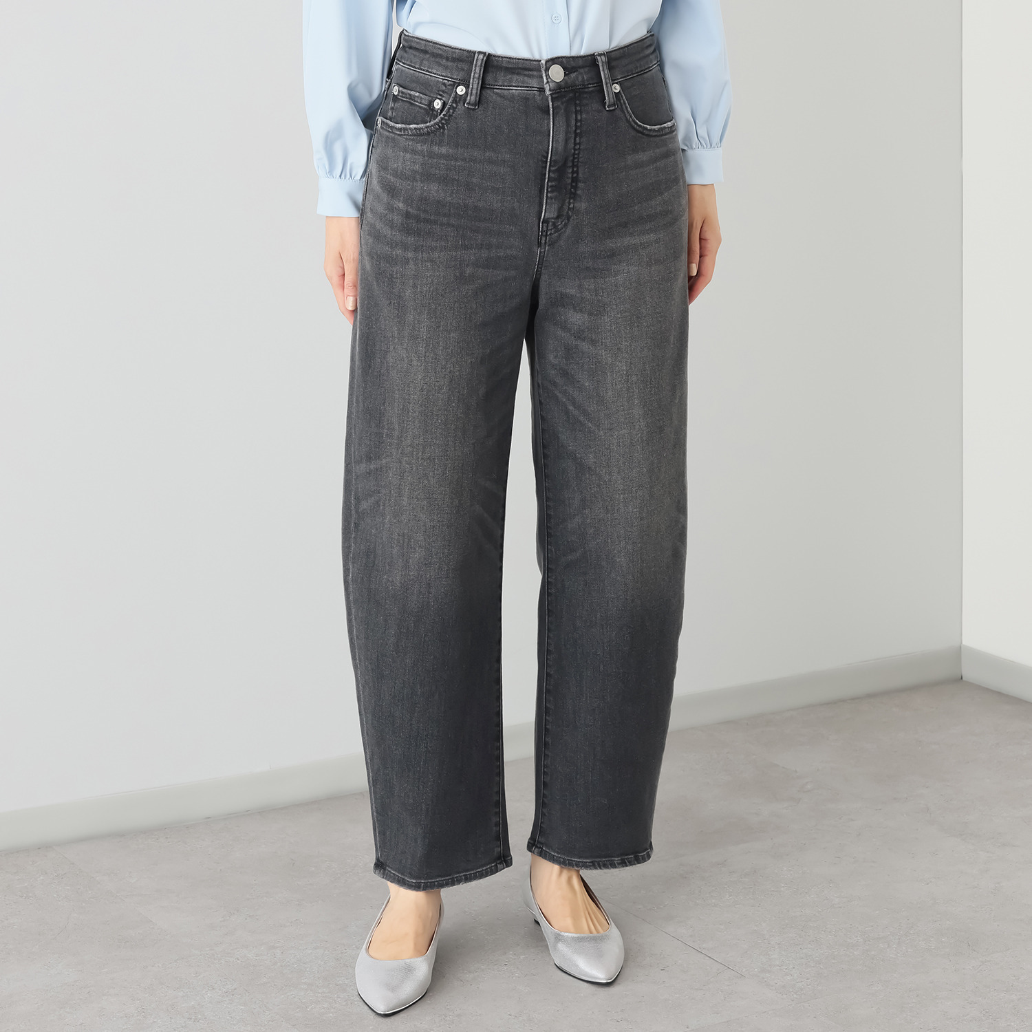 シュガーデプト ふんわり肌に気持ち良い ソフトタッチデニム カーブパンツ