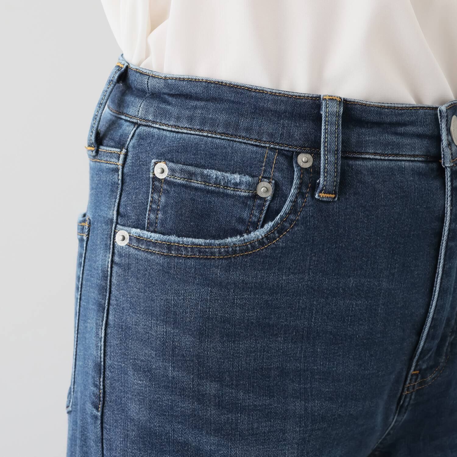 シュガーデプト ふんわり肌に気持ち良い ソフトタッチデニム カーブパンツ