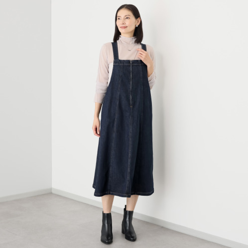 シュガーデプト ふんわり肌に気持ち良い ソフトタッチデニム ジャンパースカート シュガーデプト ふんわり肌に気持ち良い ソフトタッチデニム ジャンパースカート
