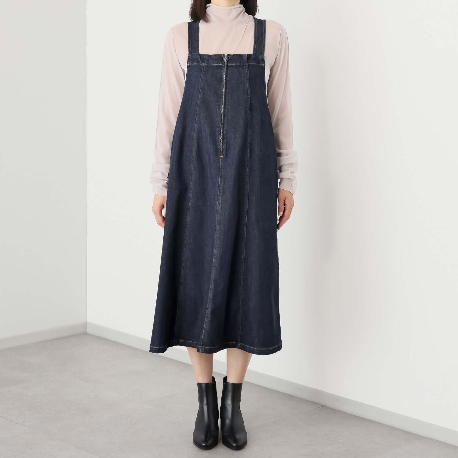 シュガーデプト ふんわり肌に気持ち良い ソフトタッチデニム ジャンパースカート