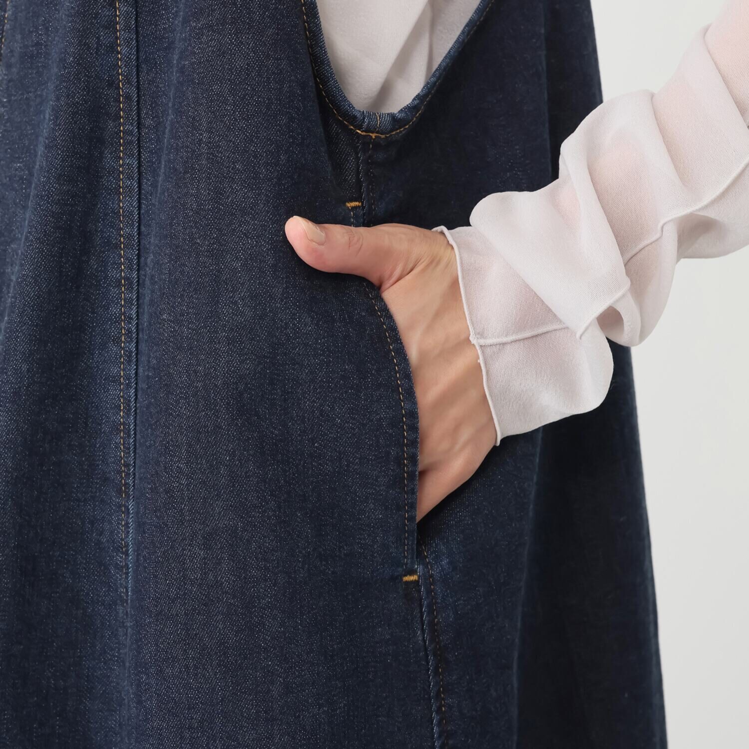 シュガーデプト ふんわり肌に気持ち良い ソフトタッチデニム ジャンパースカート