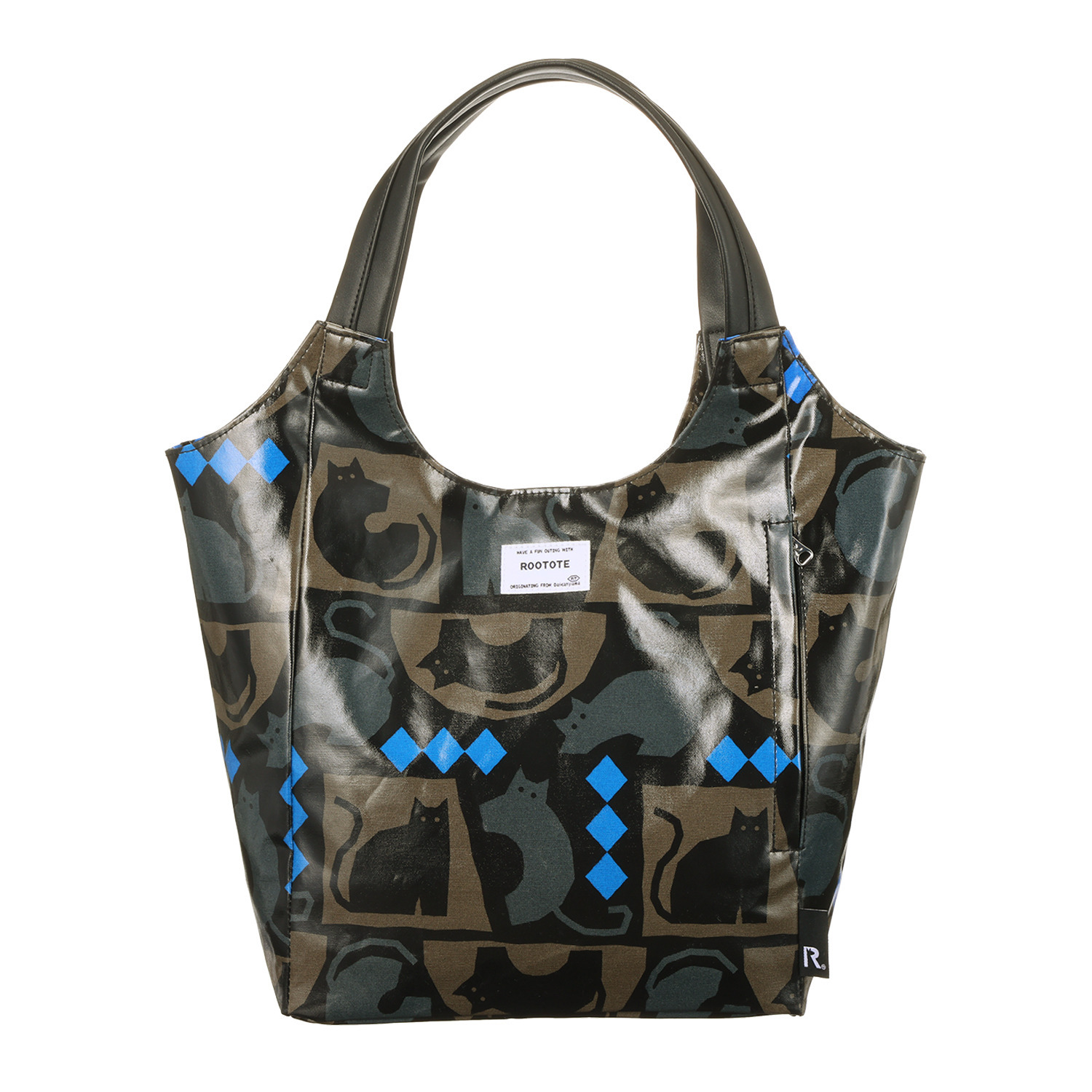 ルートート ラミネート加工で 汚れもサッと拭けて安心 Ａ４サイズＯＫ 肩掛けスムーズ 大人柄トートバッグ