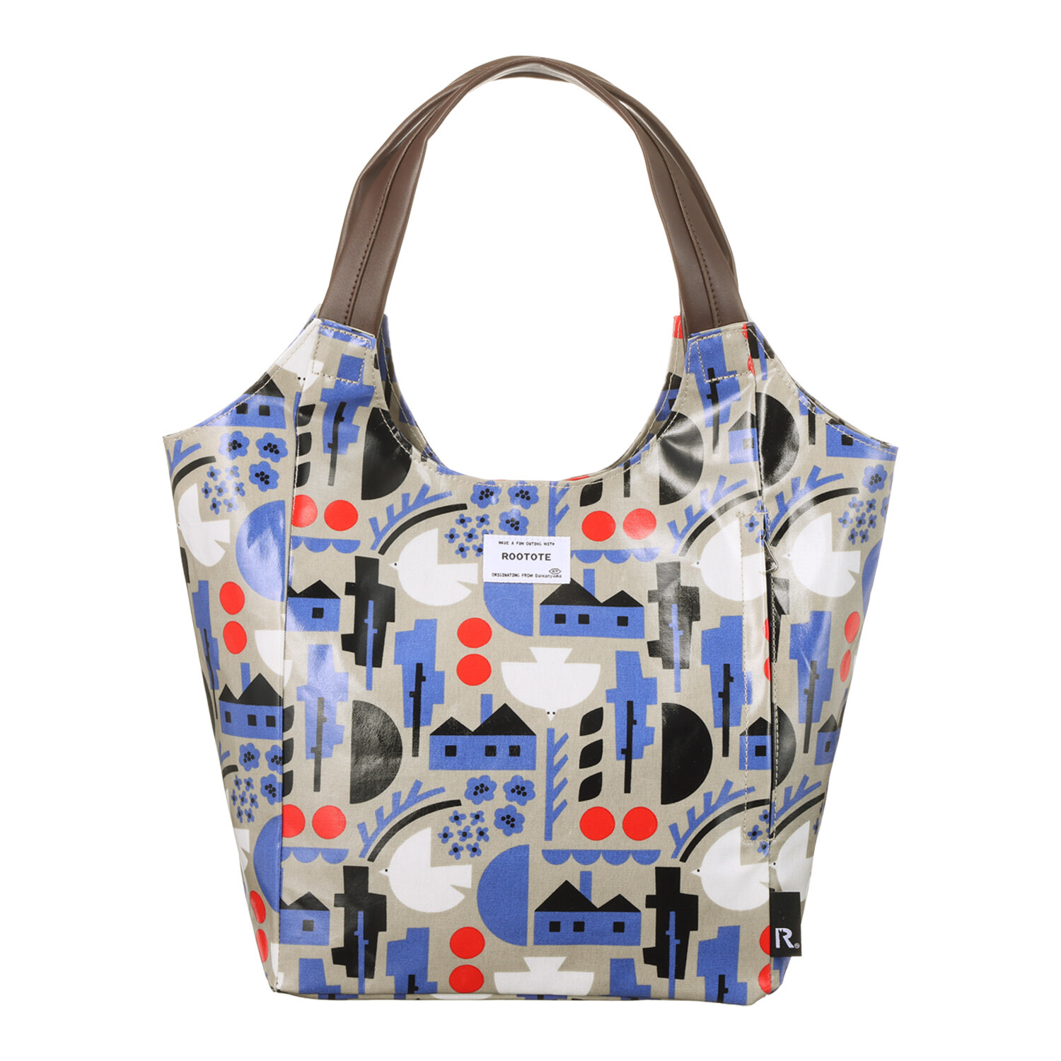 ルートート ラミネート加工で 汚れもサッと拭けて安心 Ａ４サイズＯＫ 肩掛けスムーズ 大人柄トートバッグ