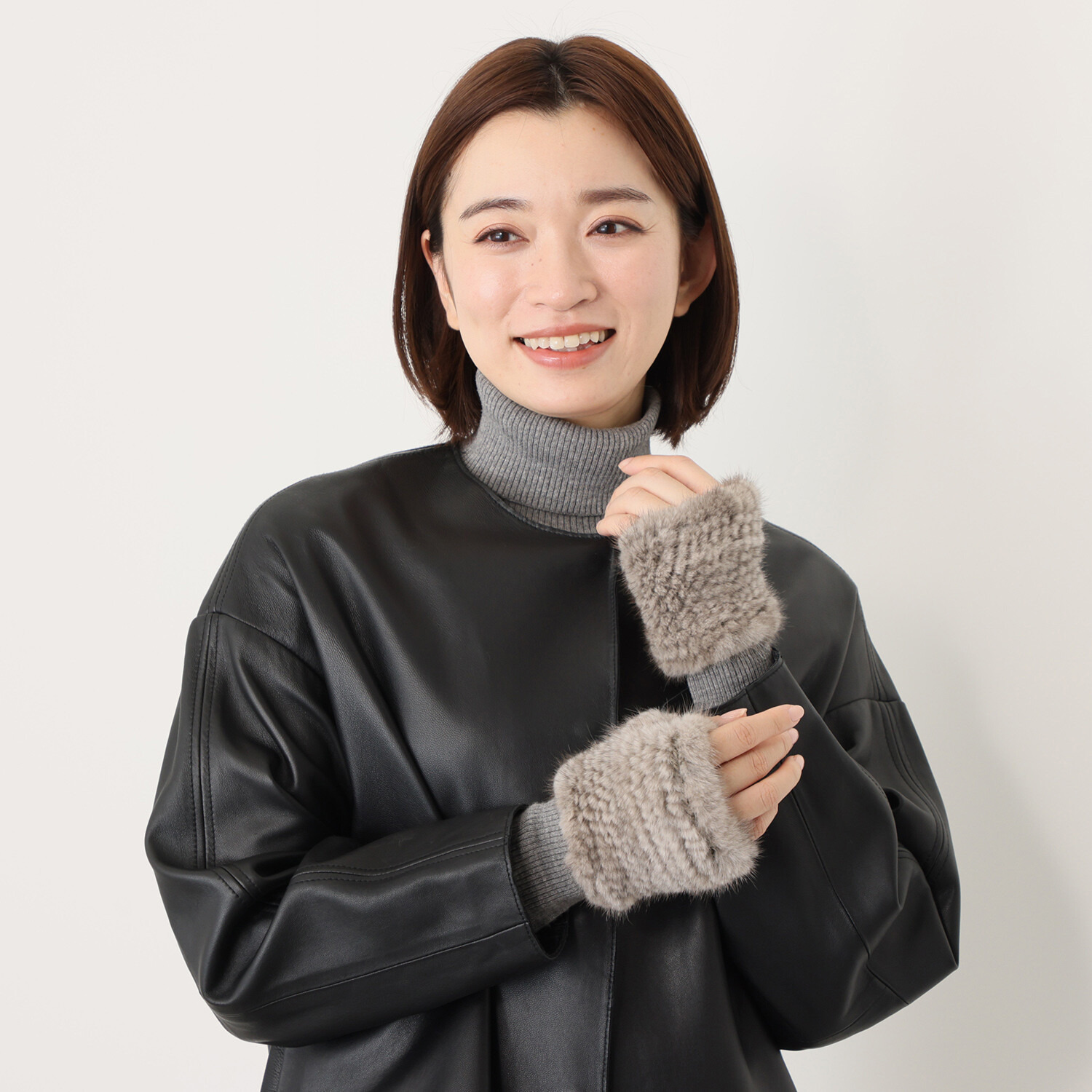 ティエドゥール ミンクヤーン 指だしグローブ