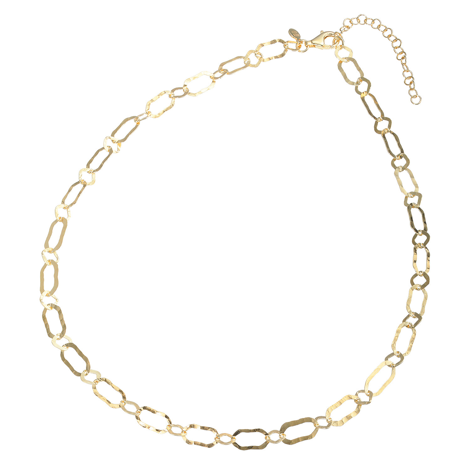 アルジェント イタリアーノ シルバー ハンマーテクスチャー リンクネックレス