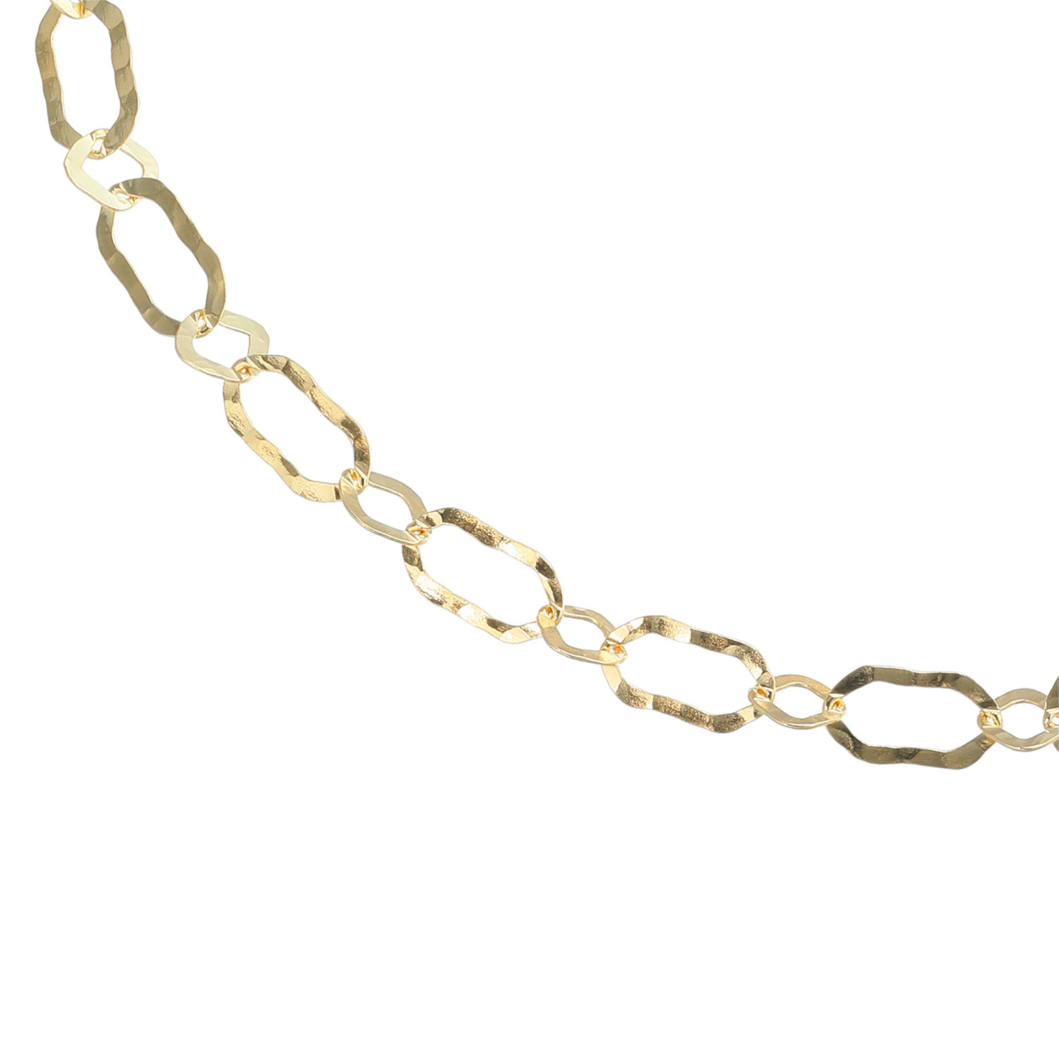 アルジェント イタリアーノ シルバー ハンマーテクスチャー リンクネックレス