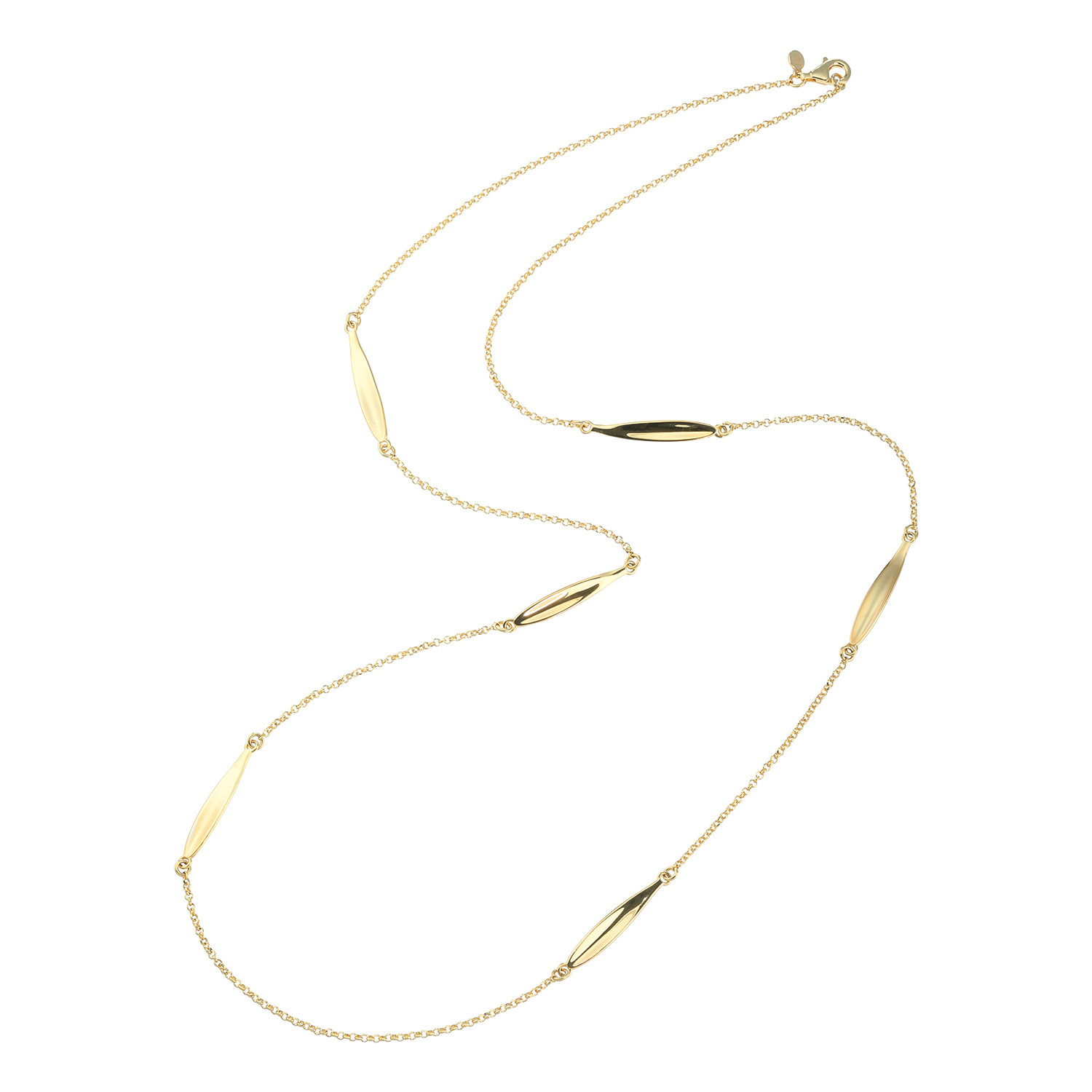 アルジェント イタリアーノ シルバー リーフモティーフ ステーションデザイン ロングネックレス