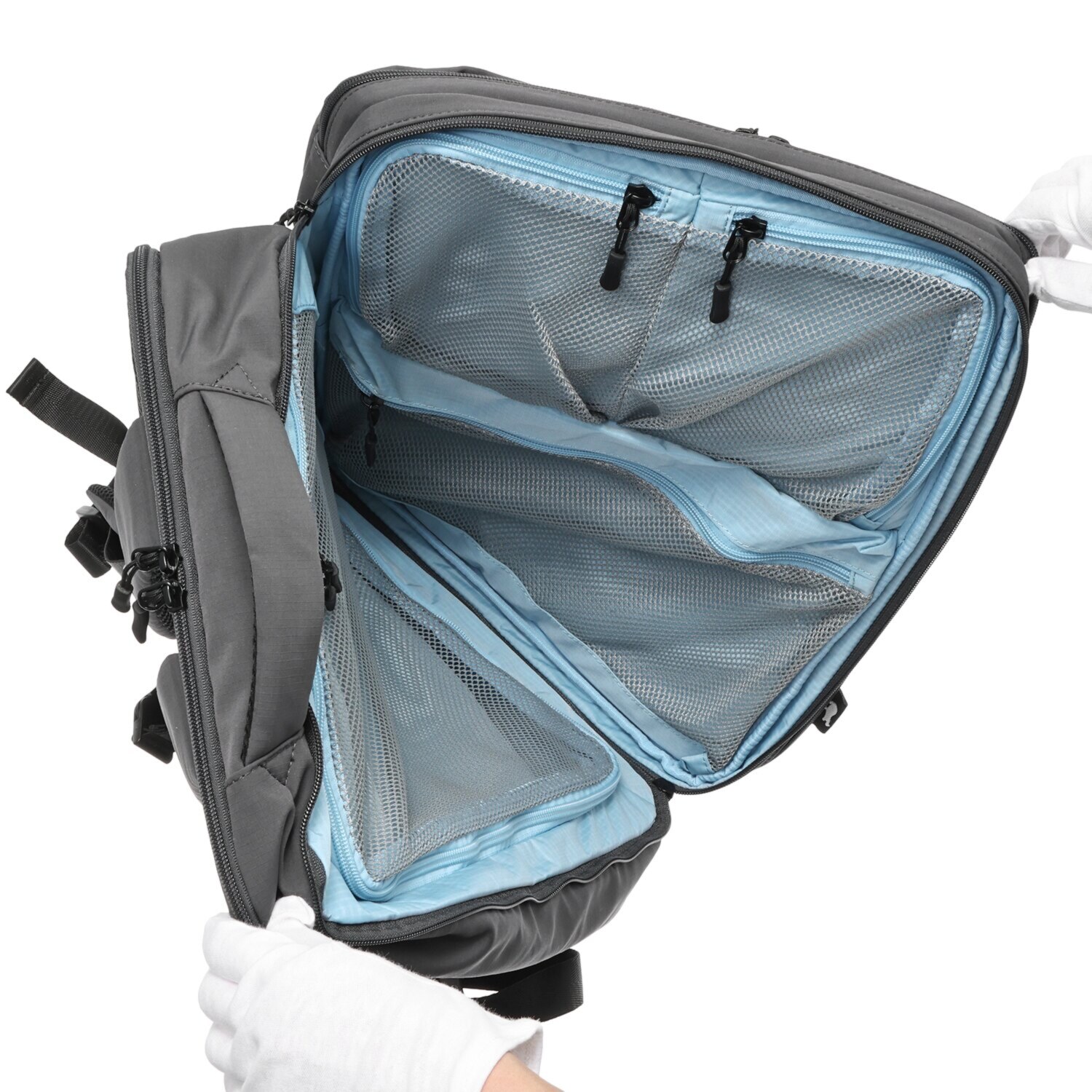 カバッグ はっ水 ガバッと開く キャリーケース感覚！ 時短リュック