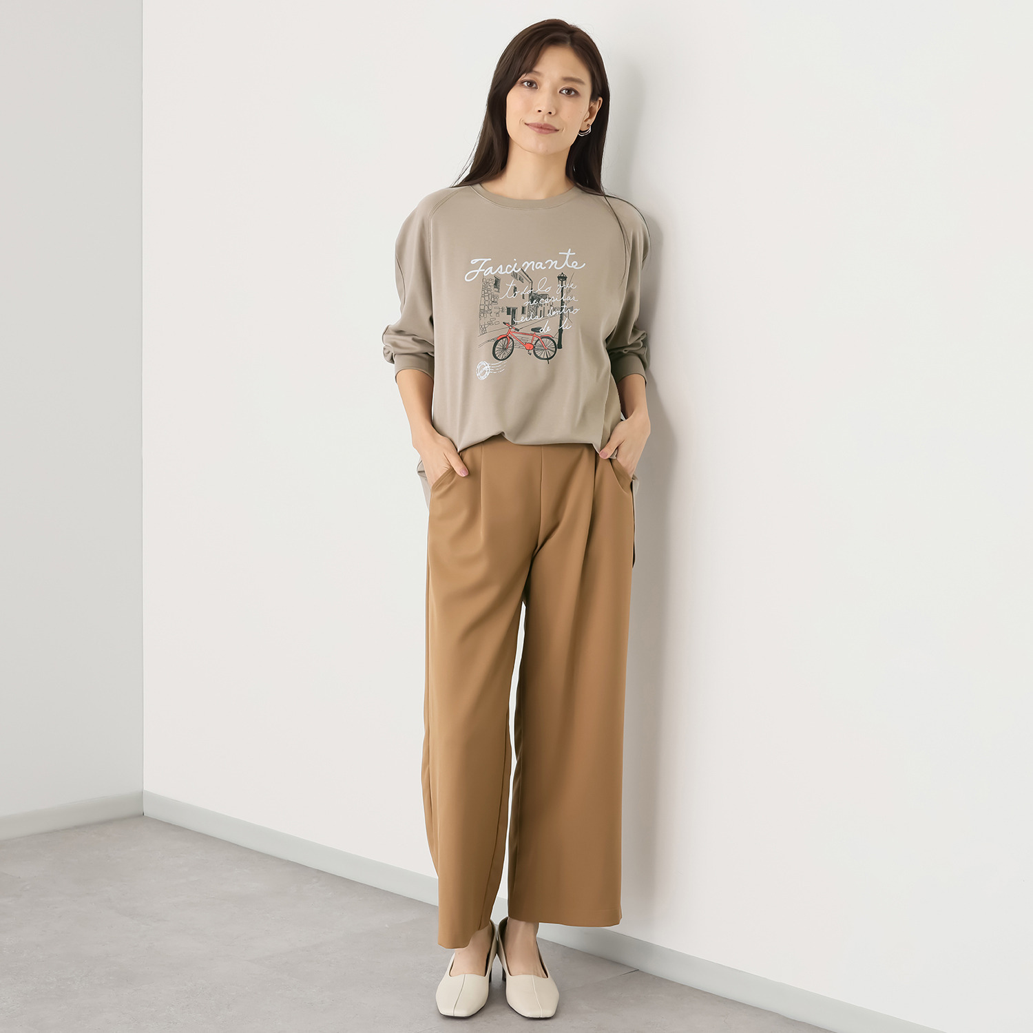 アリュメット プリントカットソー プルオーバー