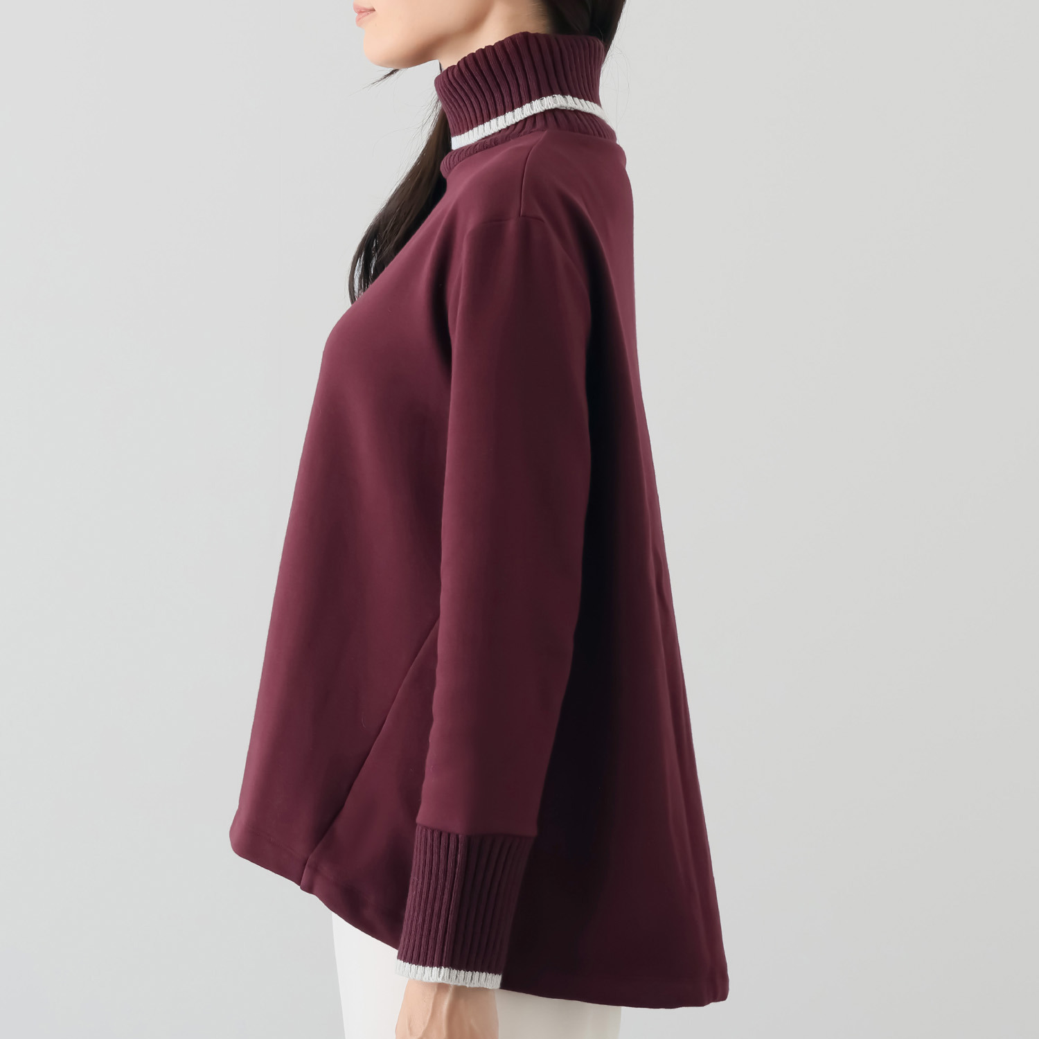 ゼラールスポーツ スーピマコットン混 裏起毛シャギー ニットリブコンビ プルオーバー