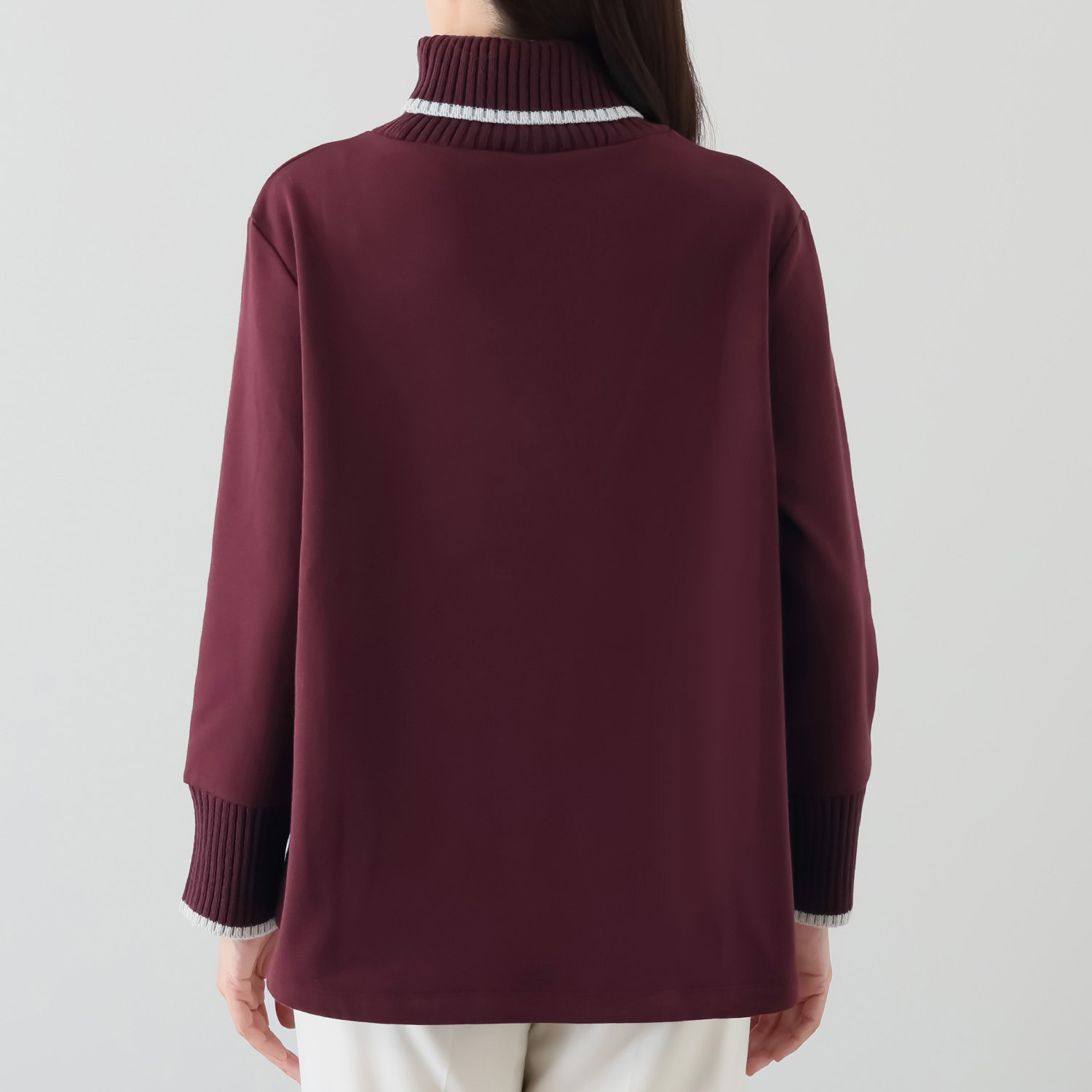 ゼラールスポーツ スーピマコットン混 裏起毛シャギー ニットリブコンビ プルオーバー