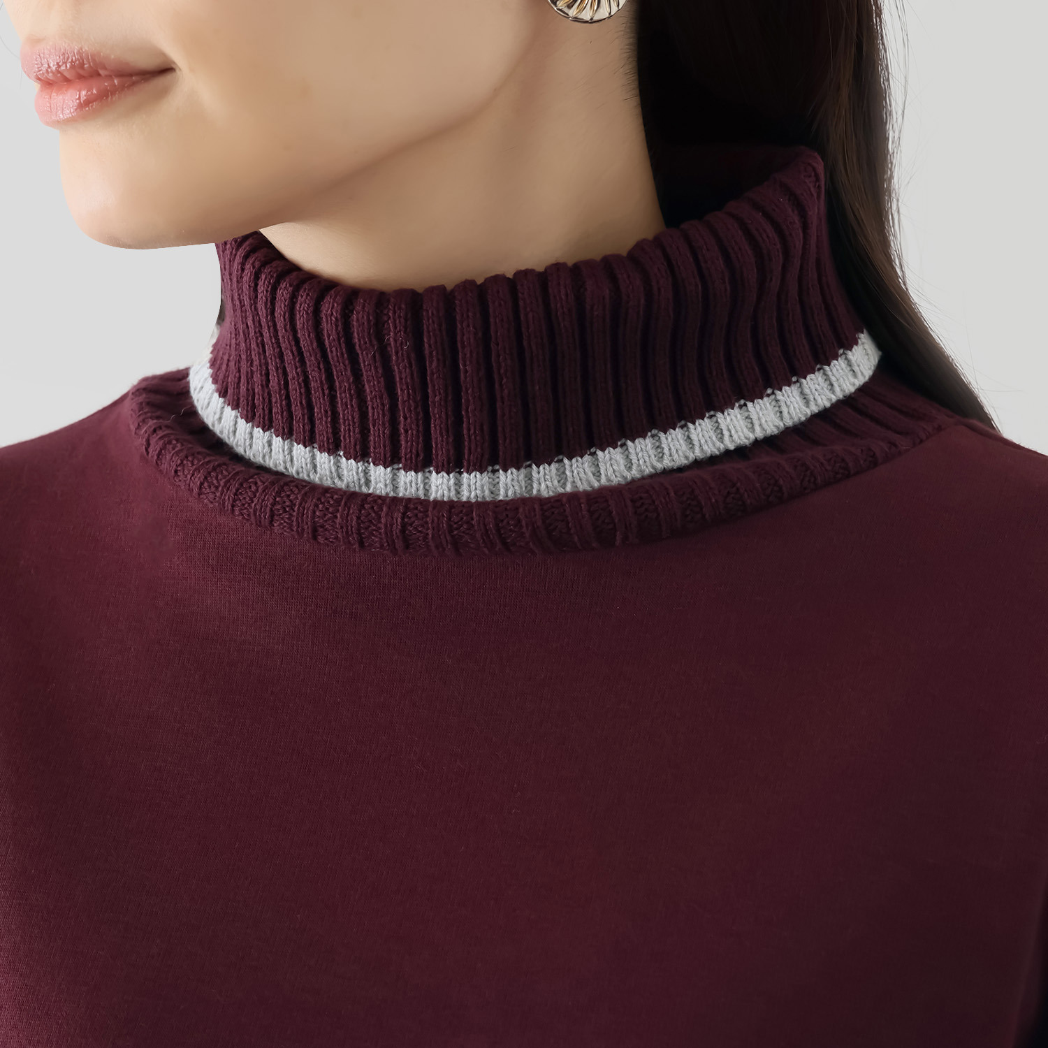 ゼラールスポーツ スーピマコットン混 裏起毛シャギー ニットリブコンビ プルオーバー