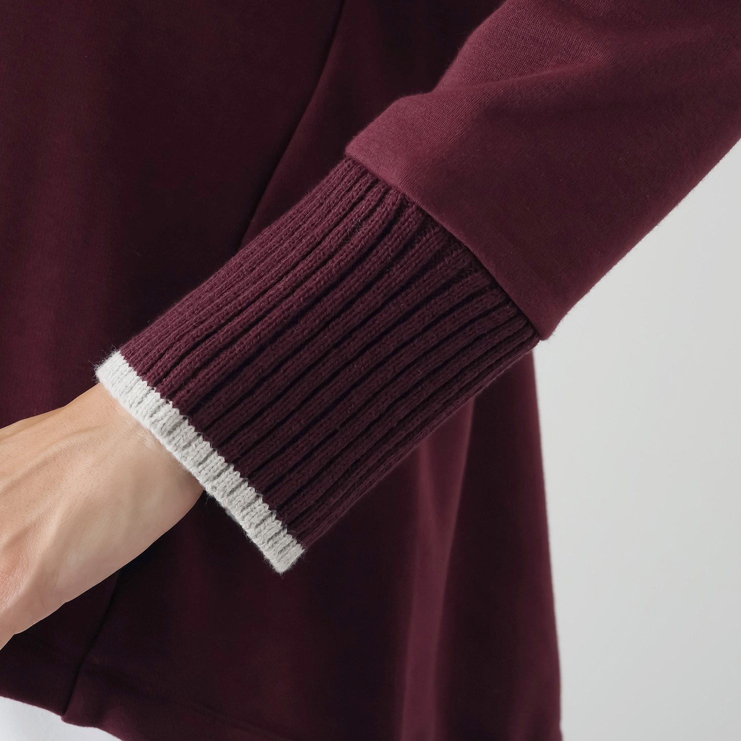 ゼラールスポーツ スーピマコットン混 裏起毛シャギー ニットリブコンビ プルオーバー