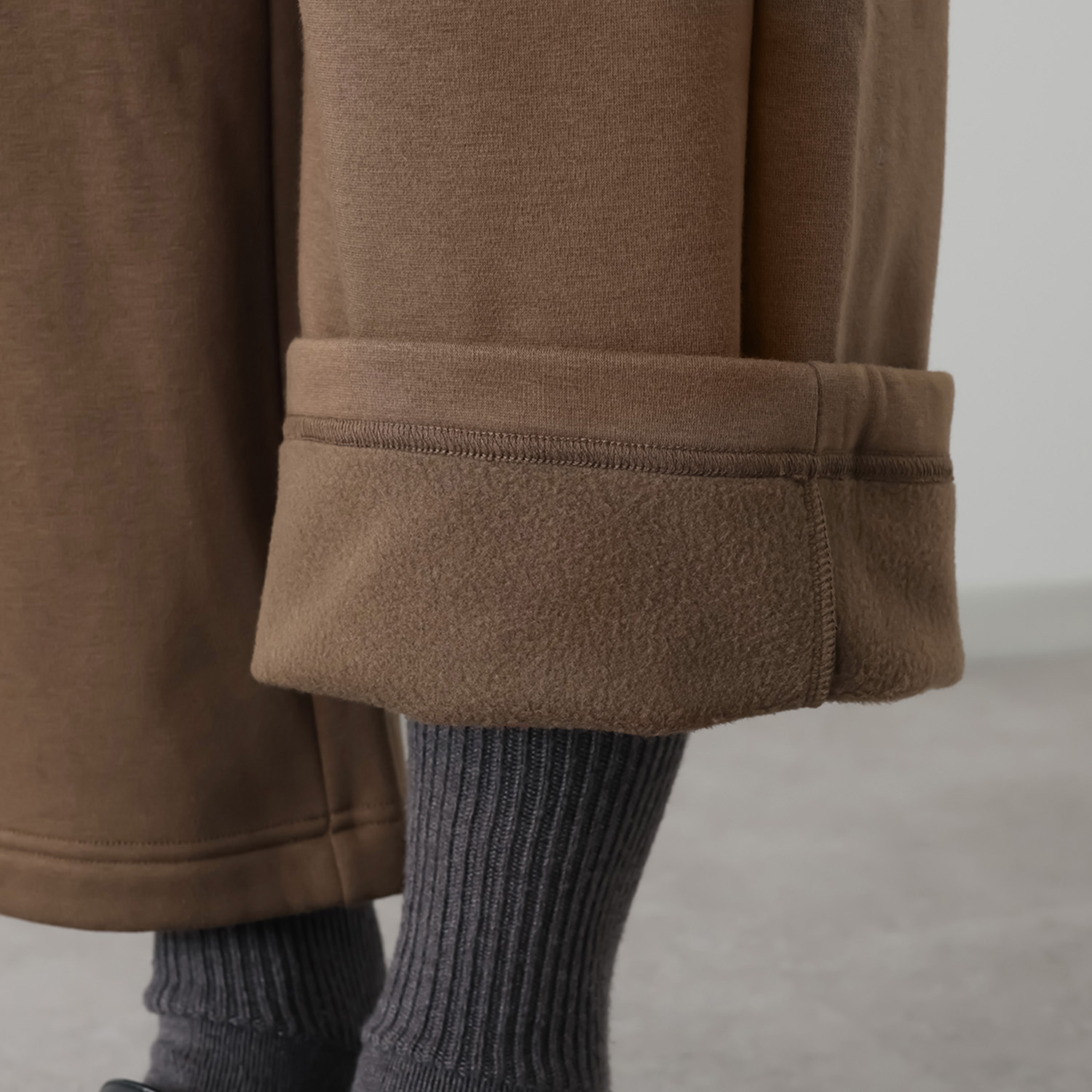 ゼラールスポーツ スーピマコットン混 裏起毛シャギー ワイドストレートパンツ