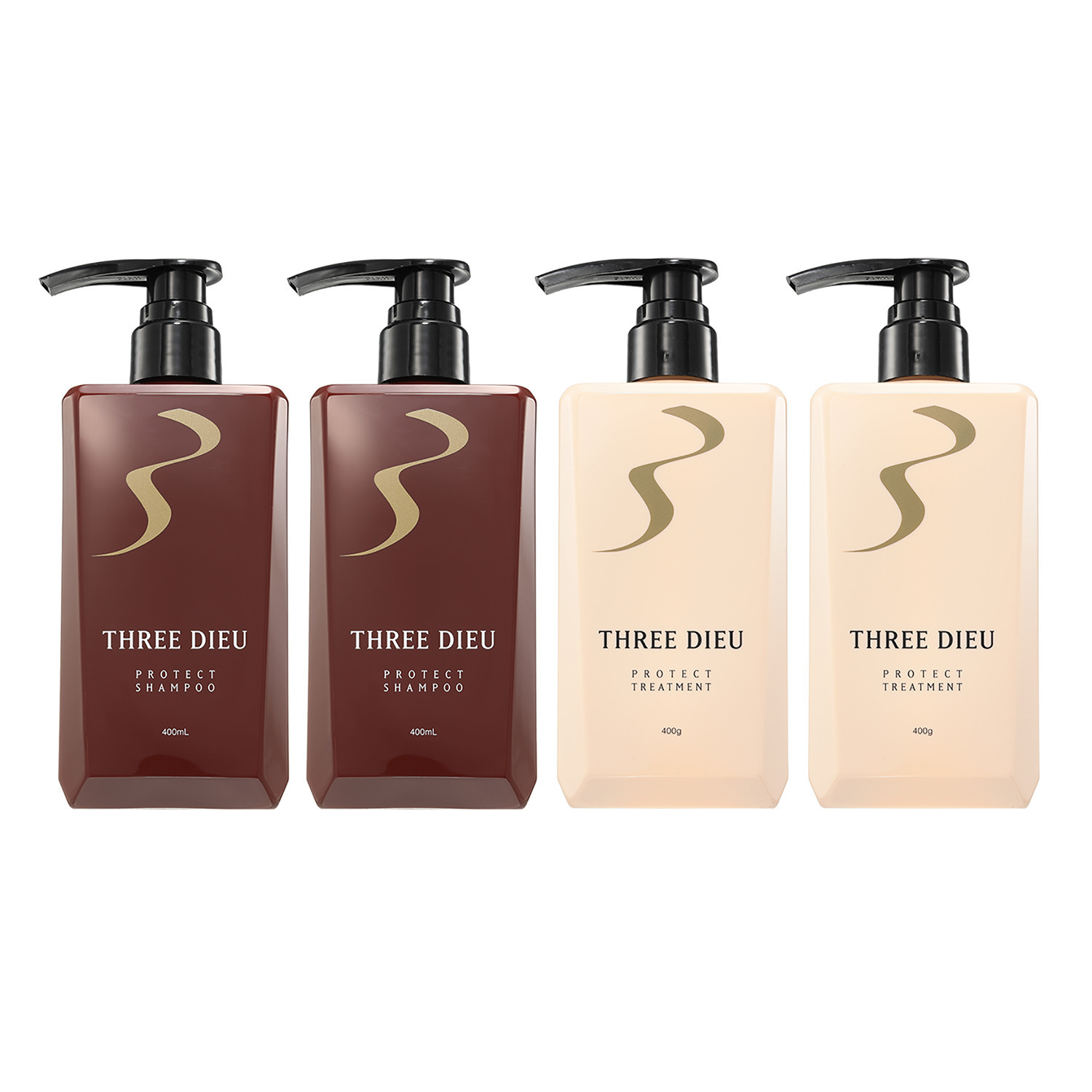 スリーデュー ツヤサラ素髪へ導く プロテクトシャンプー＆ トリートメント 各２本セット