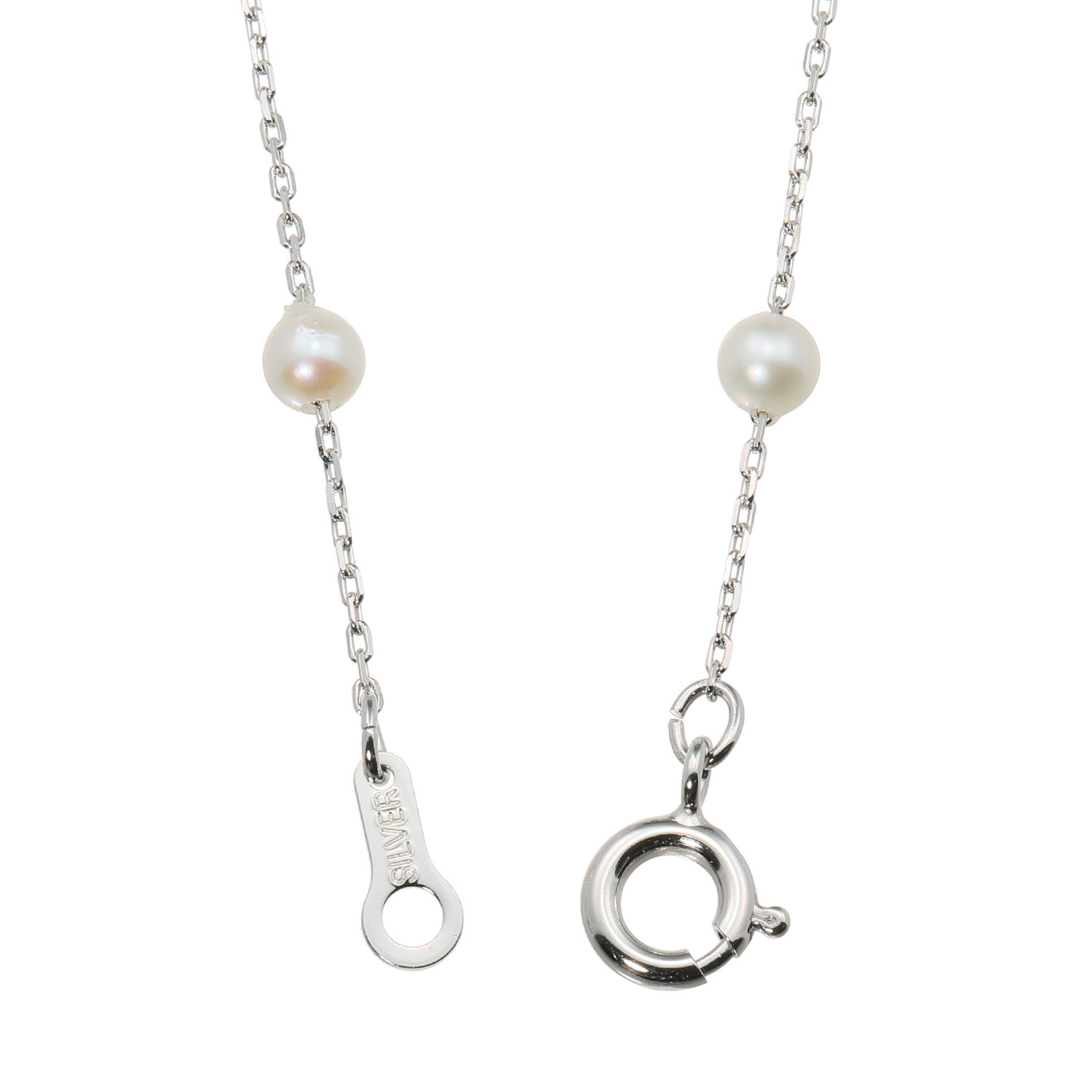 ブーレ シルバー 国産ベビーアコヤパール＆ 無調色ナチュラルグレー ベビーアコヤパール ステーションブレスレット