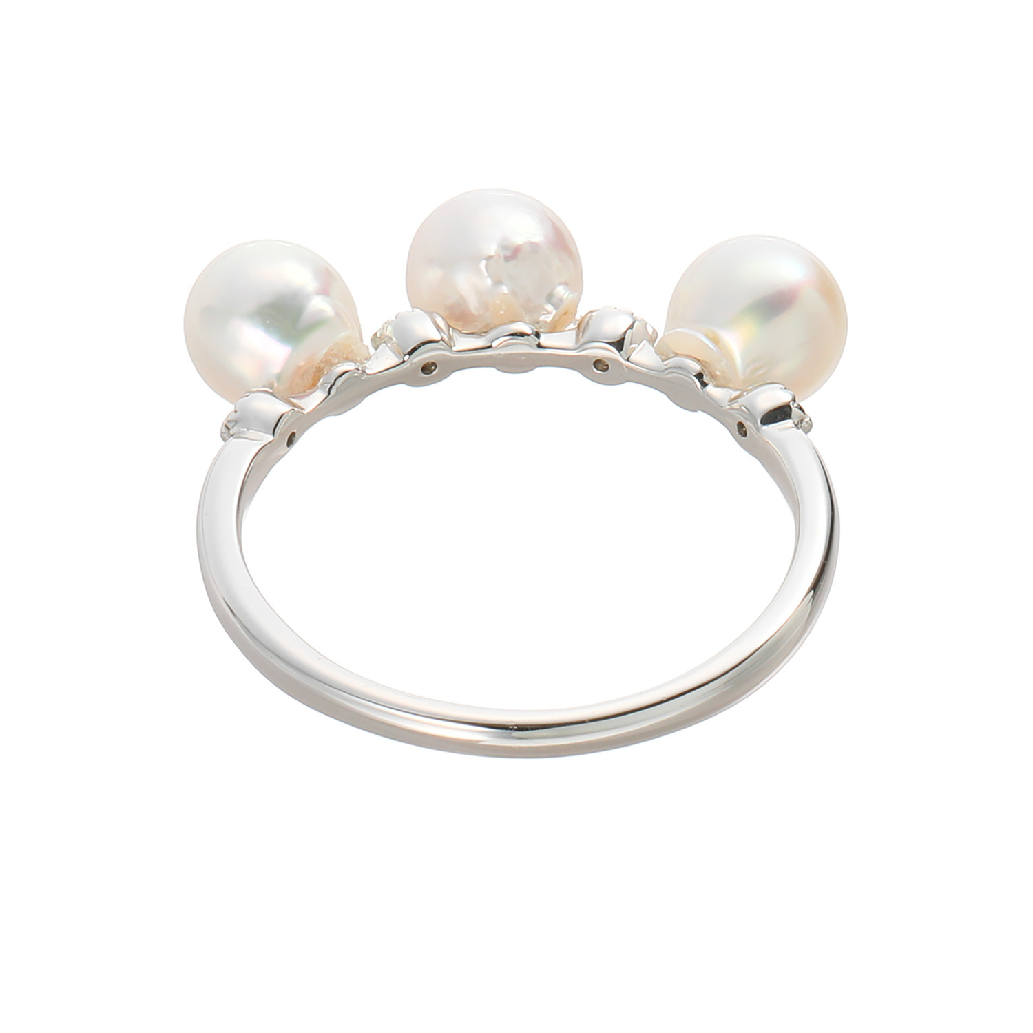 ブーレ シルバー 国産 ベビーアコヤパール＆ＣＺ デザインリング