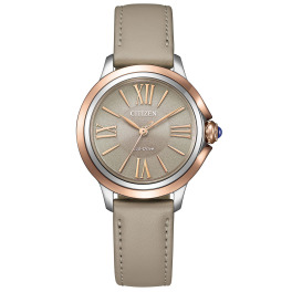 シチズン　エル ラウンドフェイス レザー調ベルト ソーラーウォッチ ＜コンビカラー＞