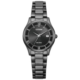 シチズンコレクション ラウンドフェイス ステンレスベルト 電波ソーラーウォッチ ＜ブラックカラー＞