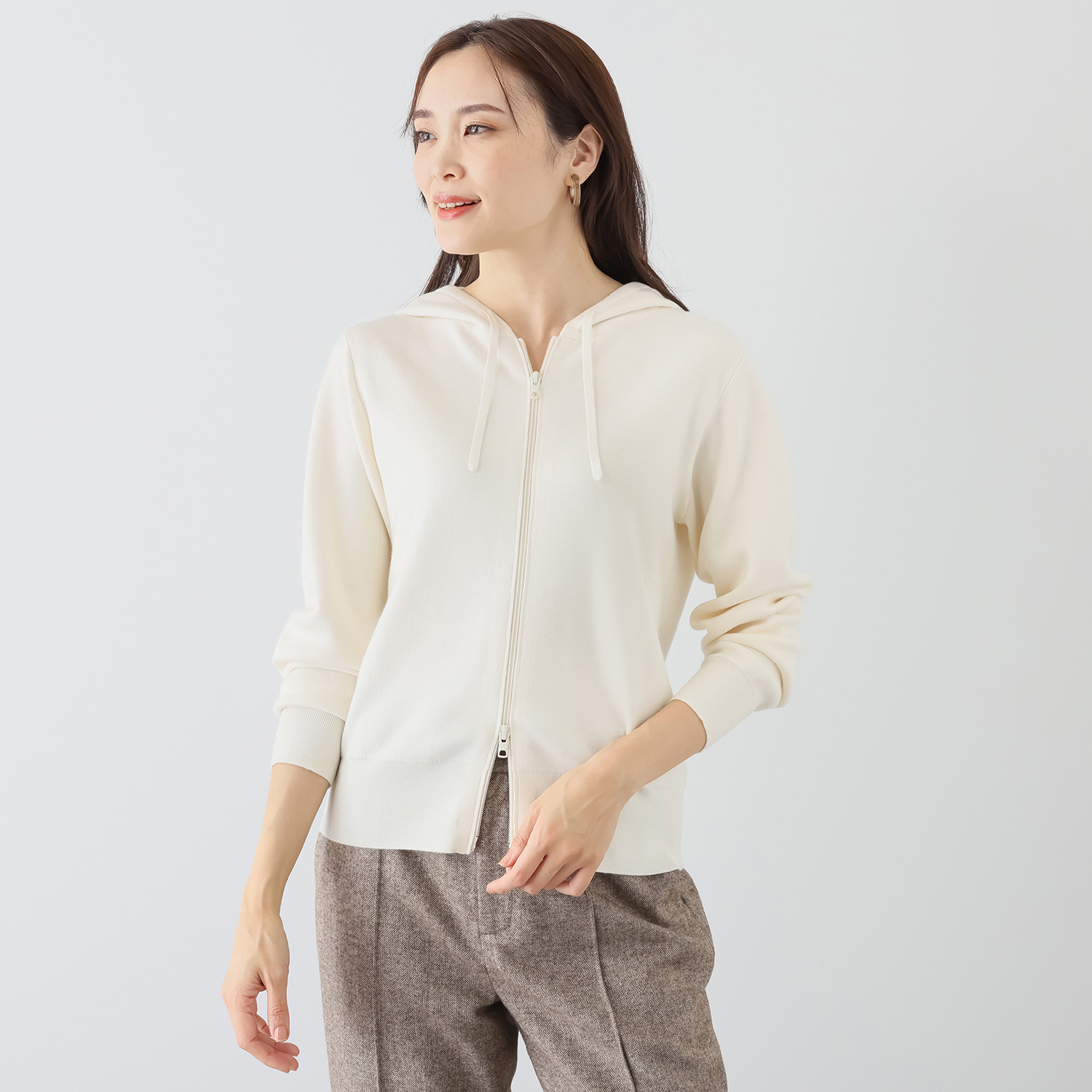 タルマス　ブランチ ウールシルク ダブルジャガード スエットパーカー