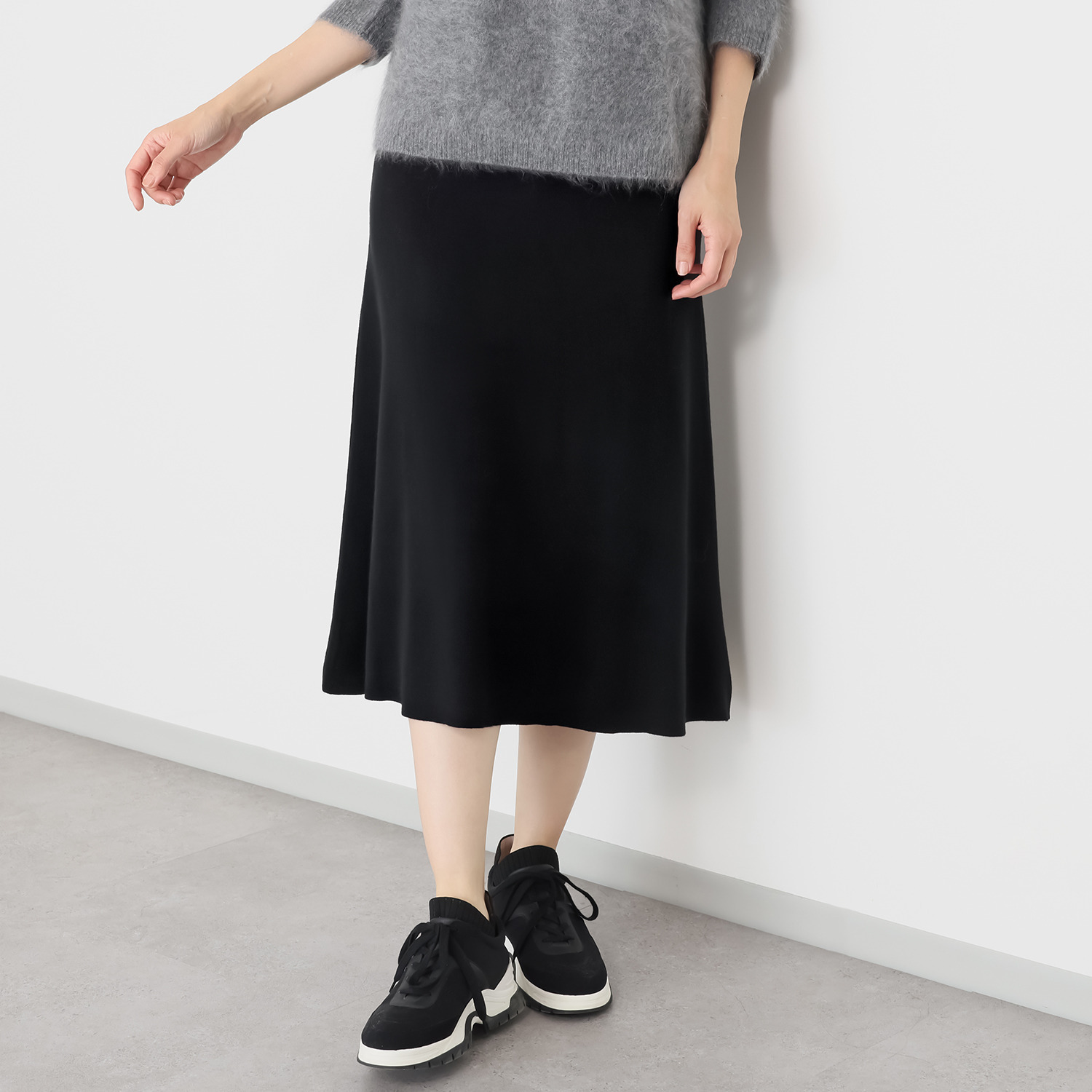 タルマス　ブランチ ウールシルク ダブルジャガード スエットスカート