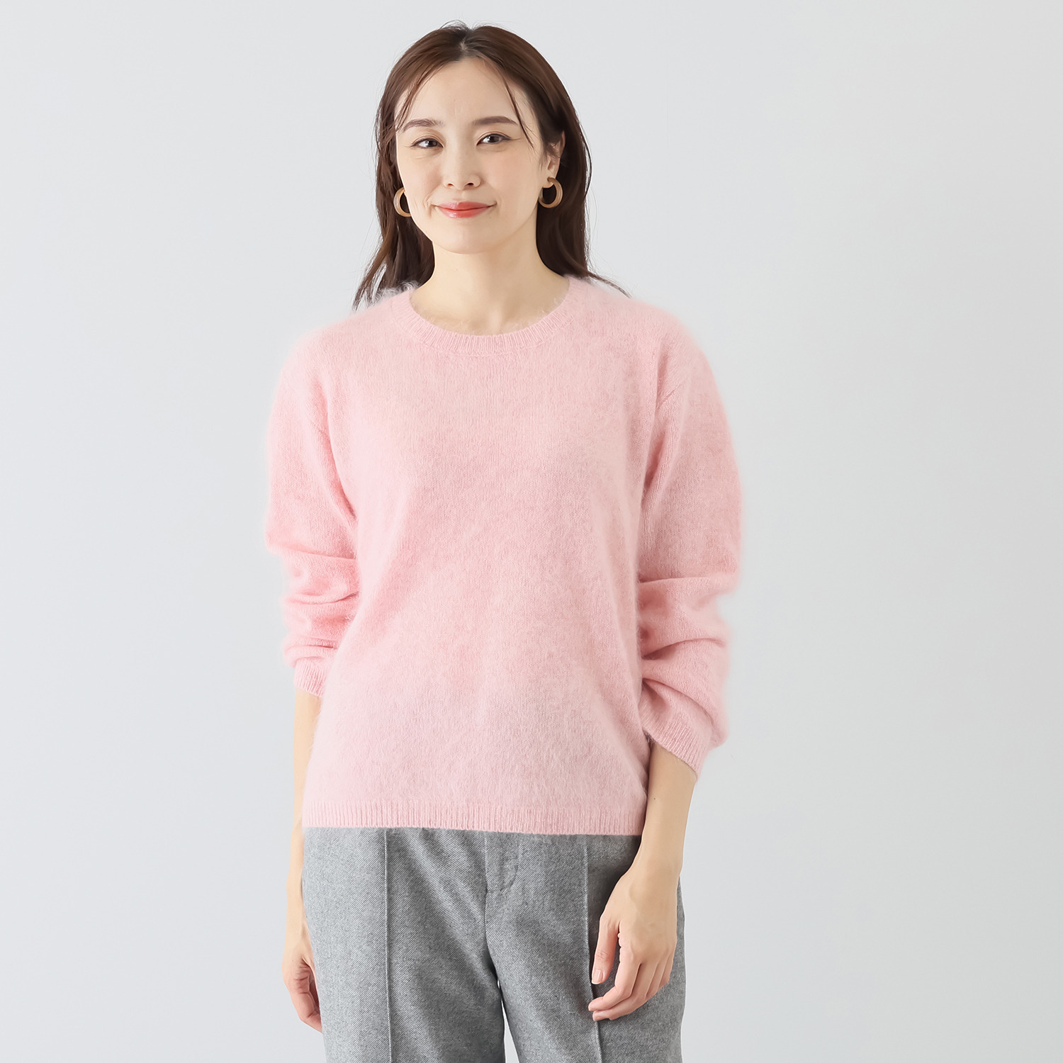 タルマス　ブランチ ウール１００％ ファー加工 クルーネックプルオーバー