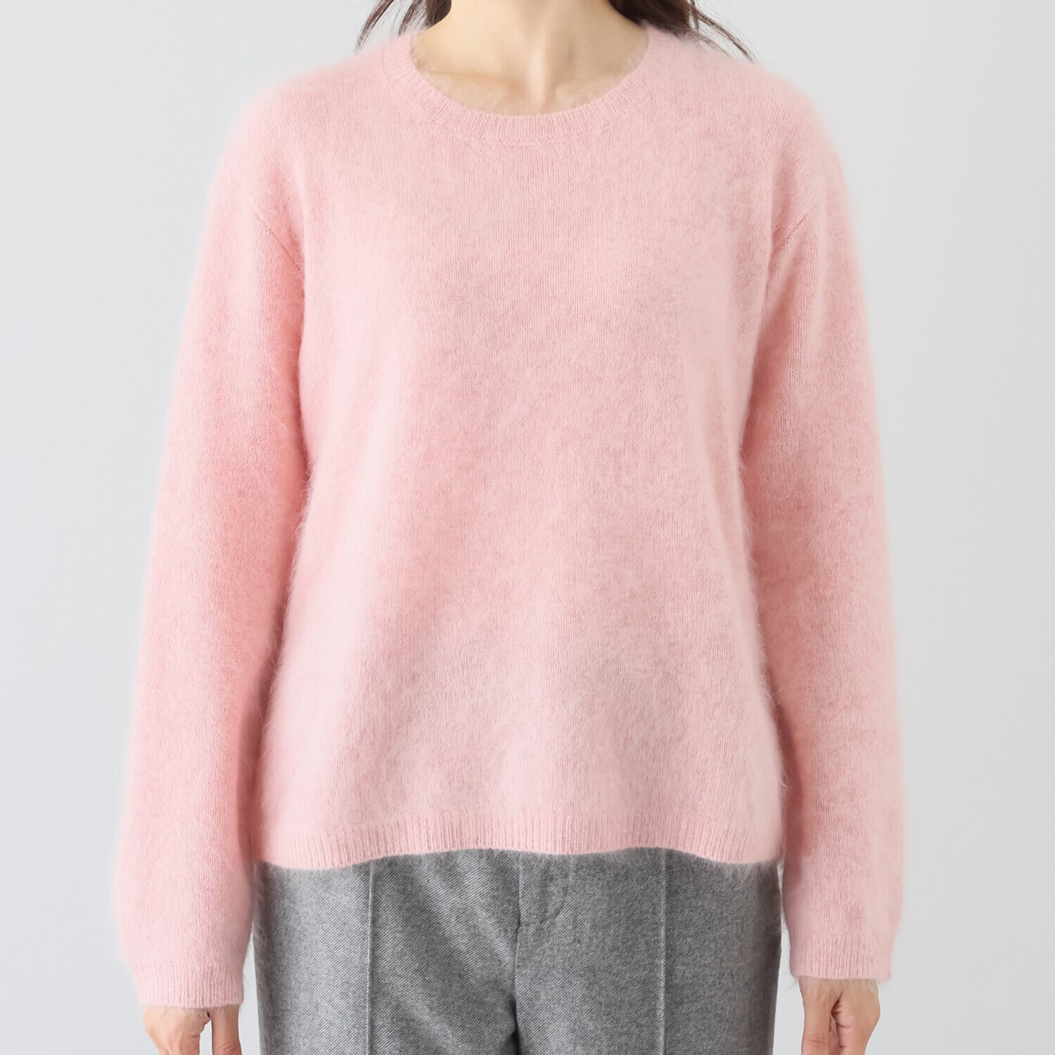 タルマス　ブランチ ウール１００％ ファー加工 クルーネックプルオーバー