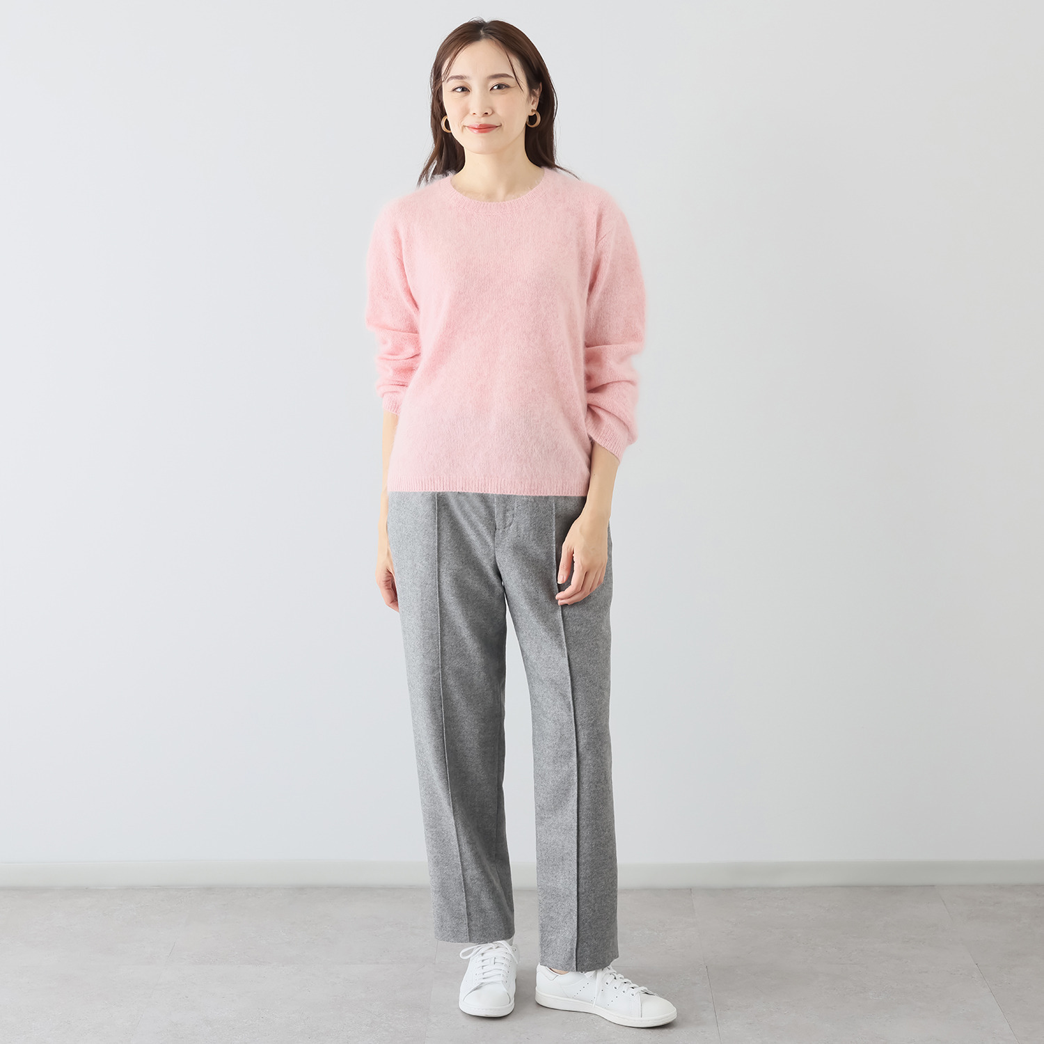 タルマス　ブランチ ウール１００％ ファー加工 クルーネックプルオーバー