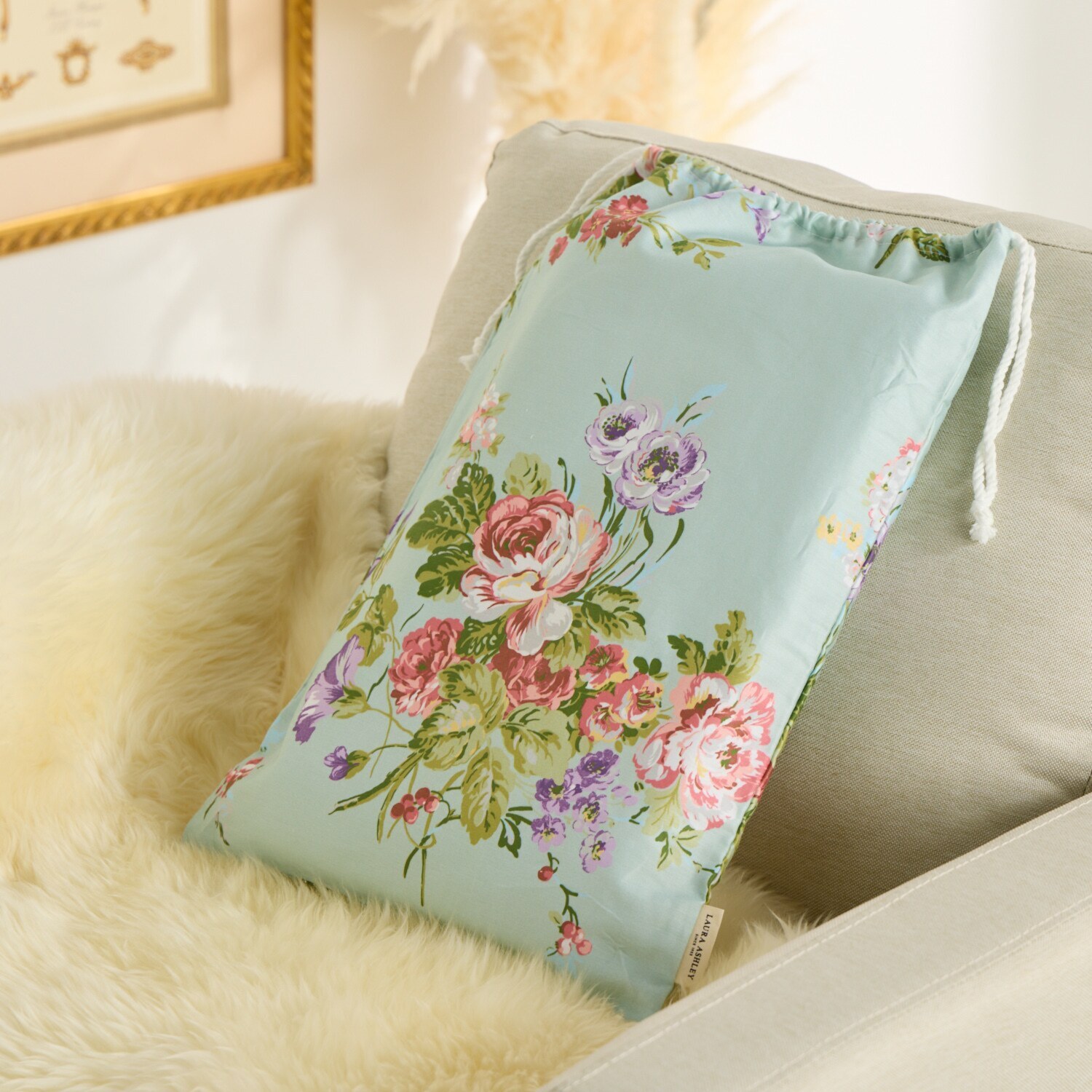 ローラアシュレイ ローズモア コットン１００％サテン 掛けふとんカバー ＜ダブル＞