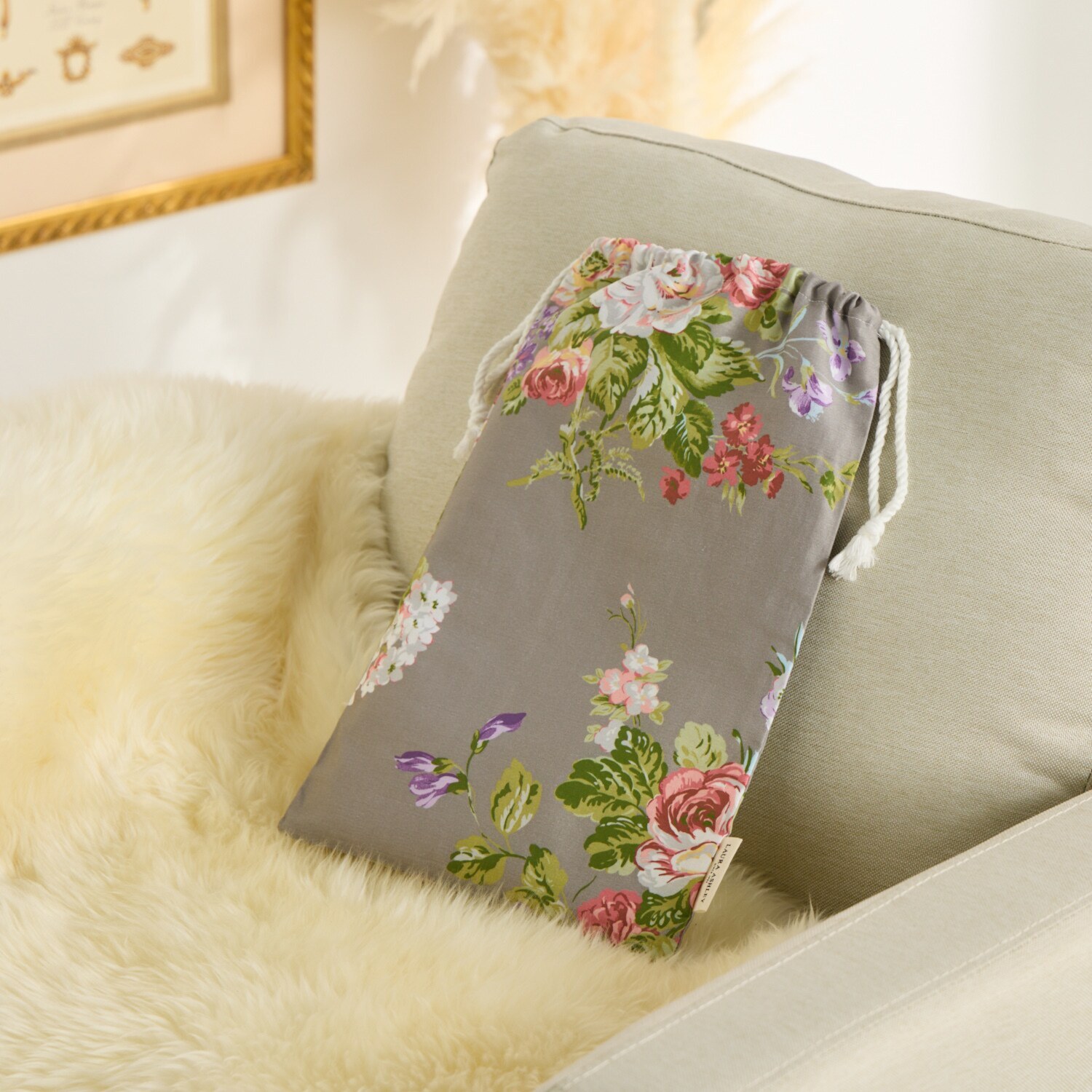 ローラアシュレイ ローズモア コットン１００％サテン ピローケース