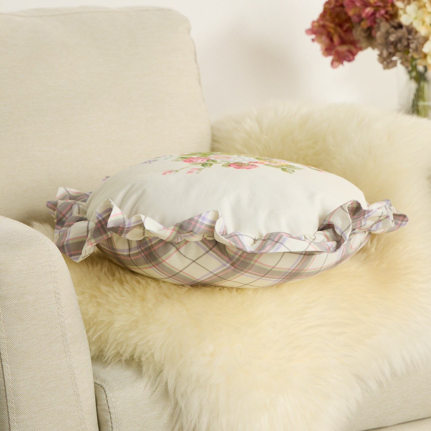 ローラアシュレイ ローズモア ラウンドクッション