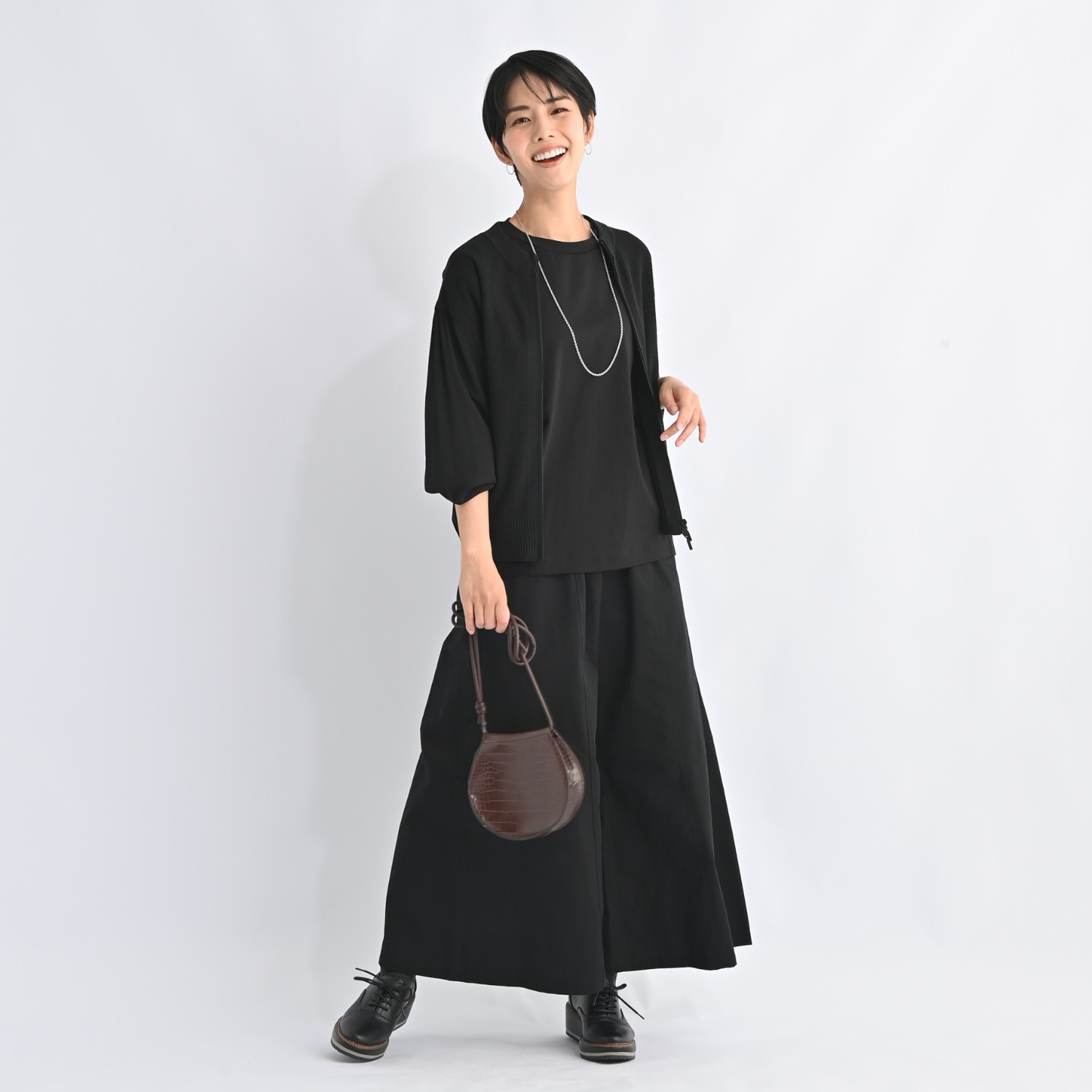 ゼラールスポーツ コットンツイル パネル切替 スカート風パンツ