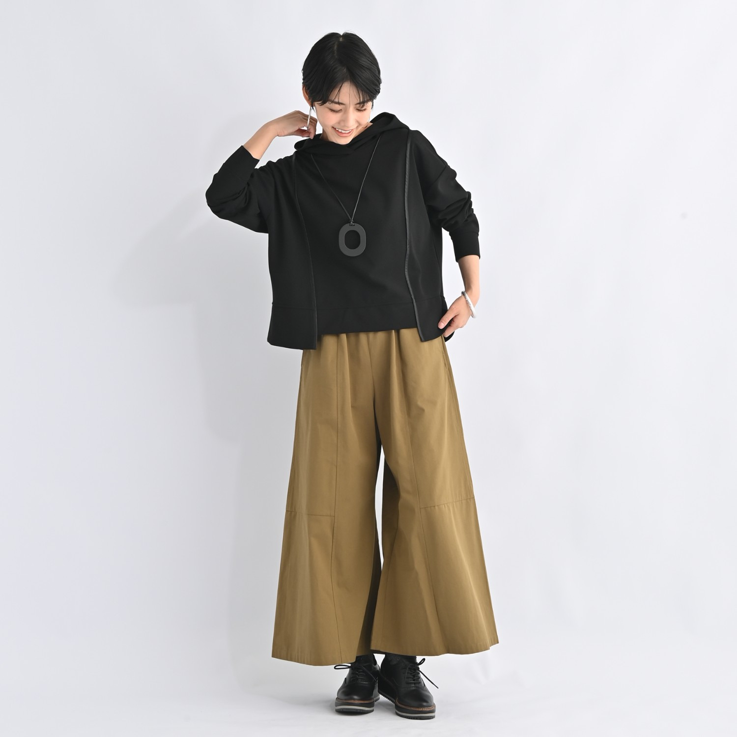 ゼラールスポーツ コットンツイル パネル切替 スカート風パンツ