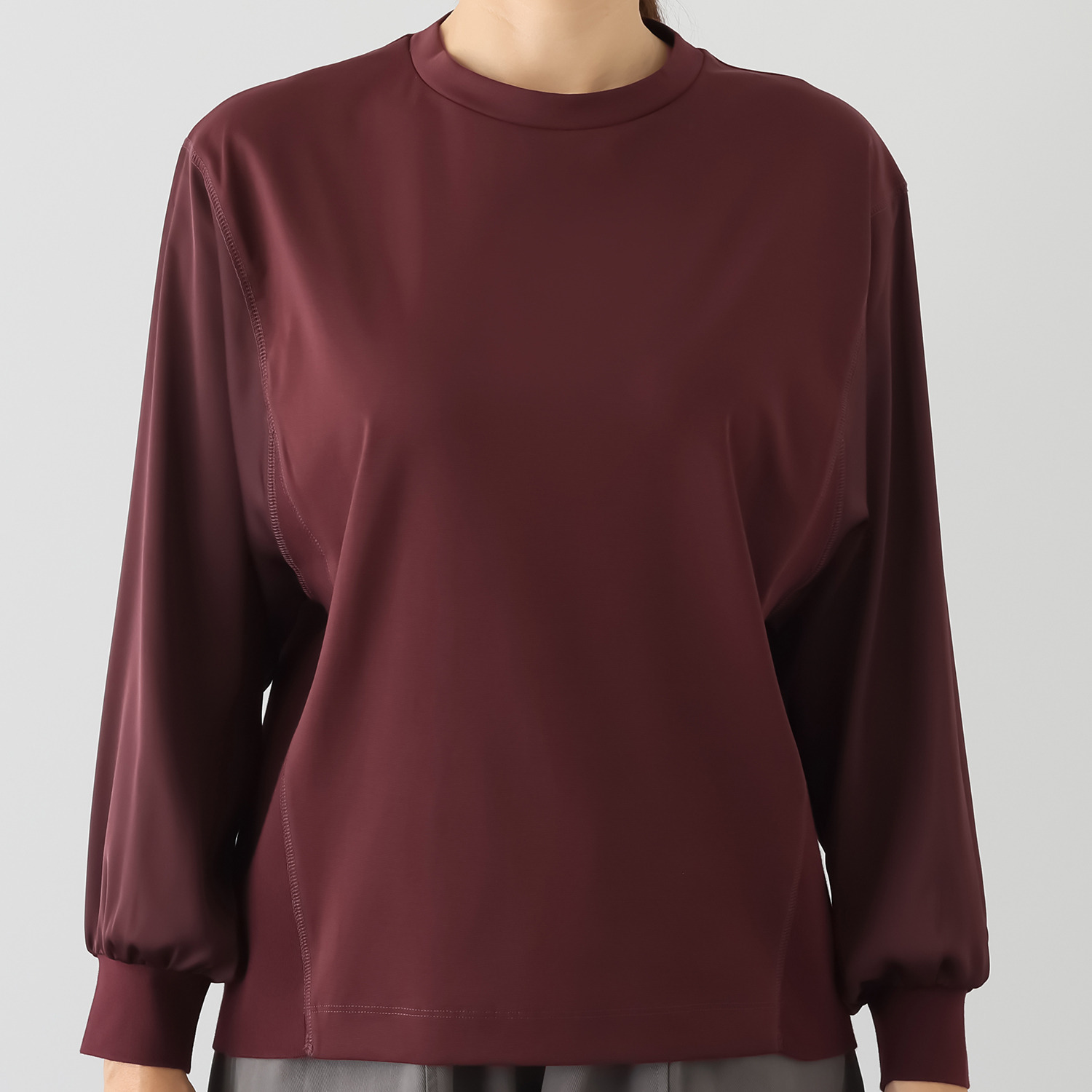 ゼラールスポーツ 細見え確定！ スーピマコットン混 ハイゲージポンチ ニットコンビプルオーバー