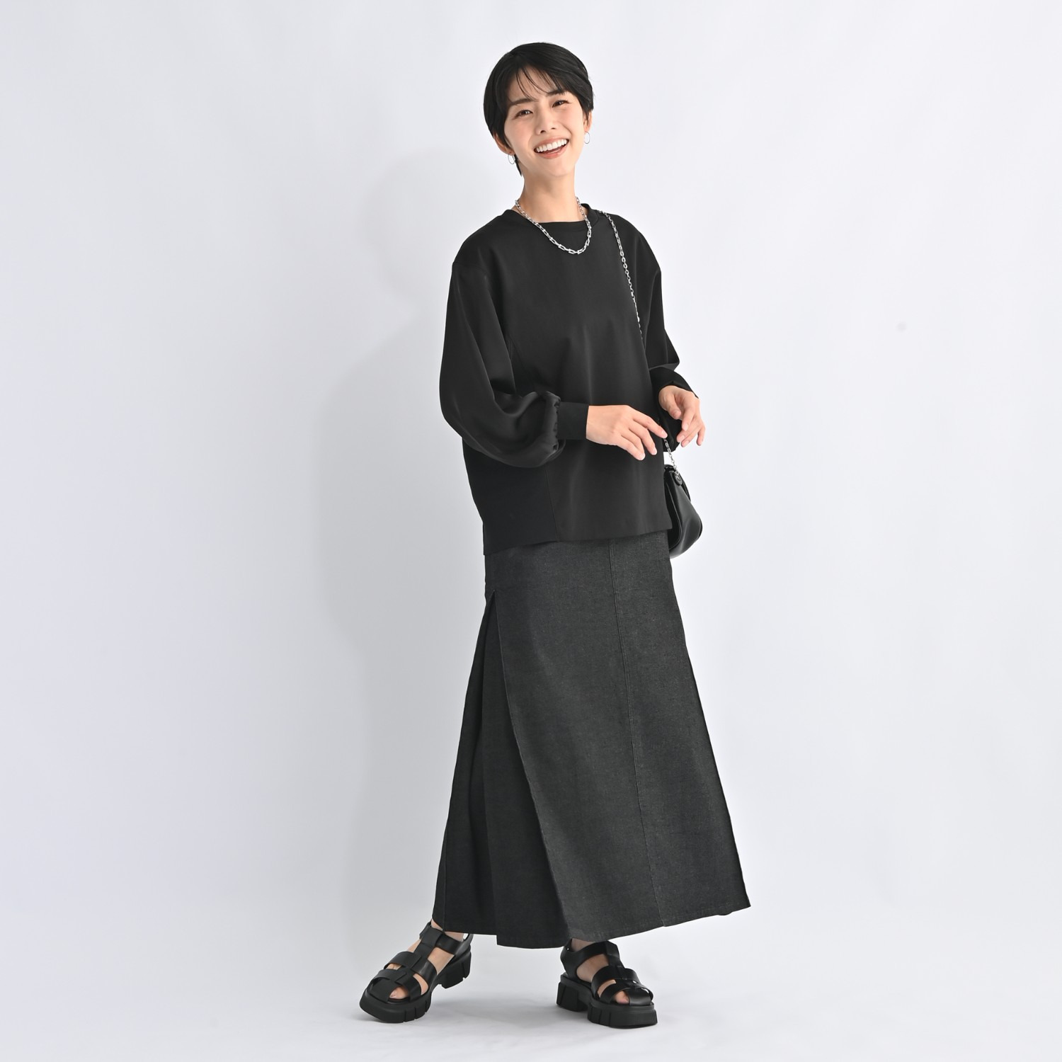 ゼラールスポーツ 細見え確定！ スーピマコットン混 ハイゲージポンチ ニットコンビプルオーバー