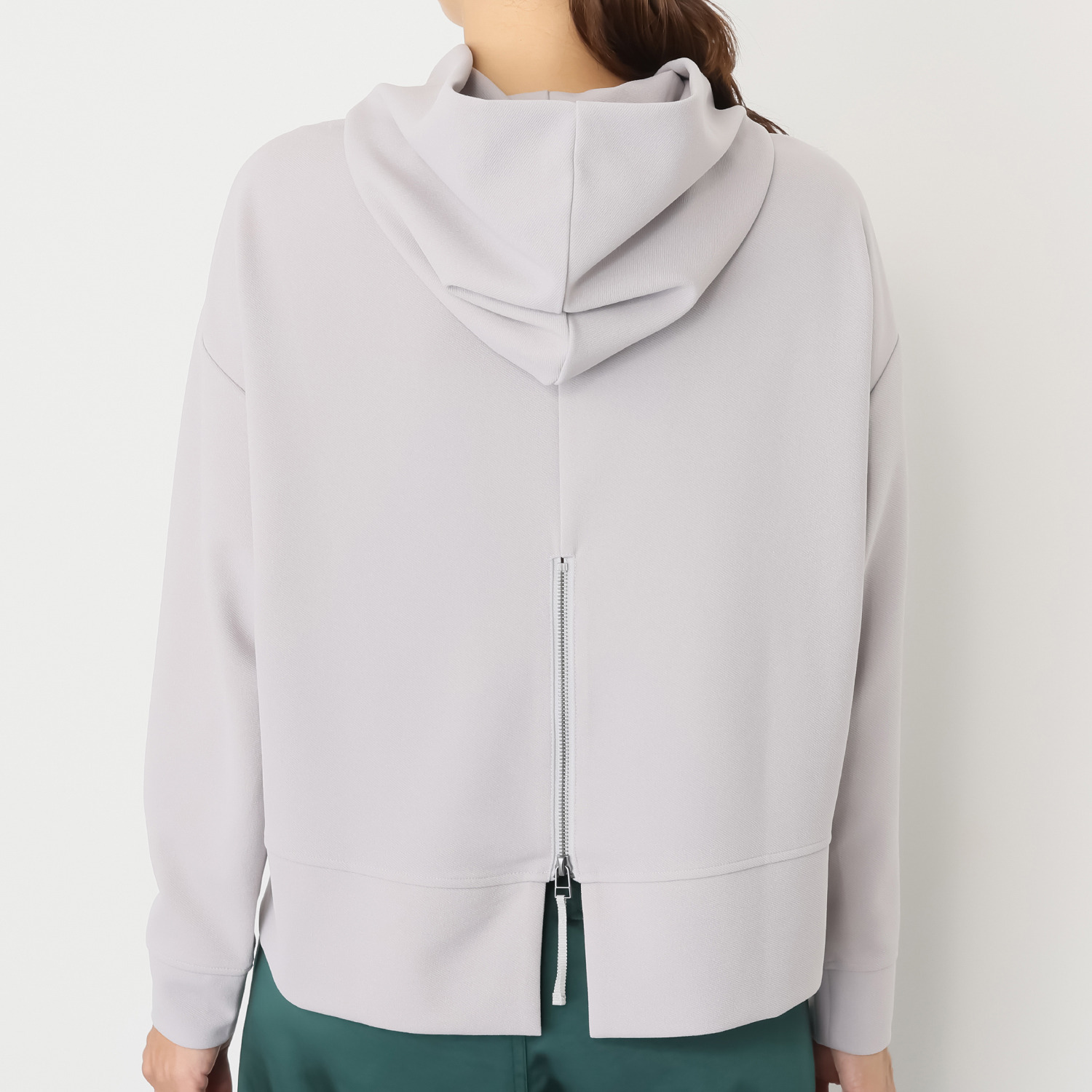 ゼラールスポーツ パイピングアクセント ツイルジャージー きれい見え フーディープルオーバー