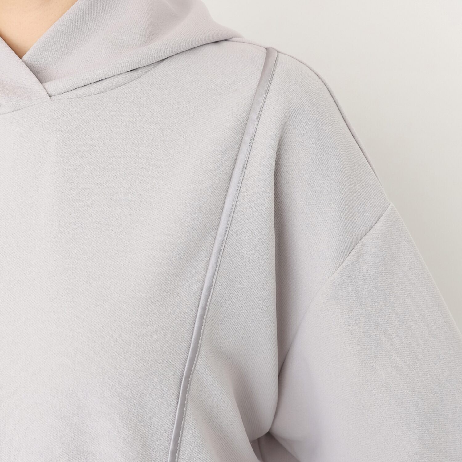 ゼラールスポーツ パイピングアクセント ツイルジャージー きれい見え フーディープルオーバー