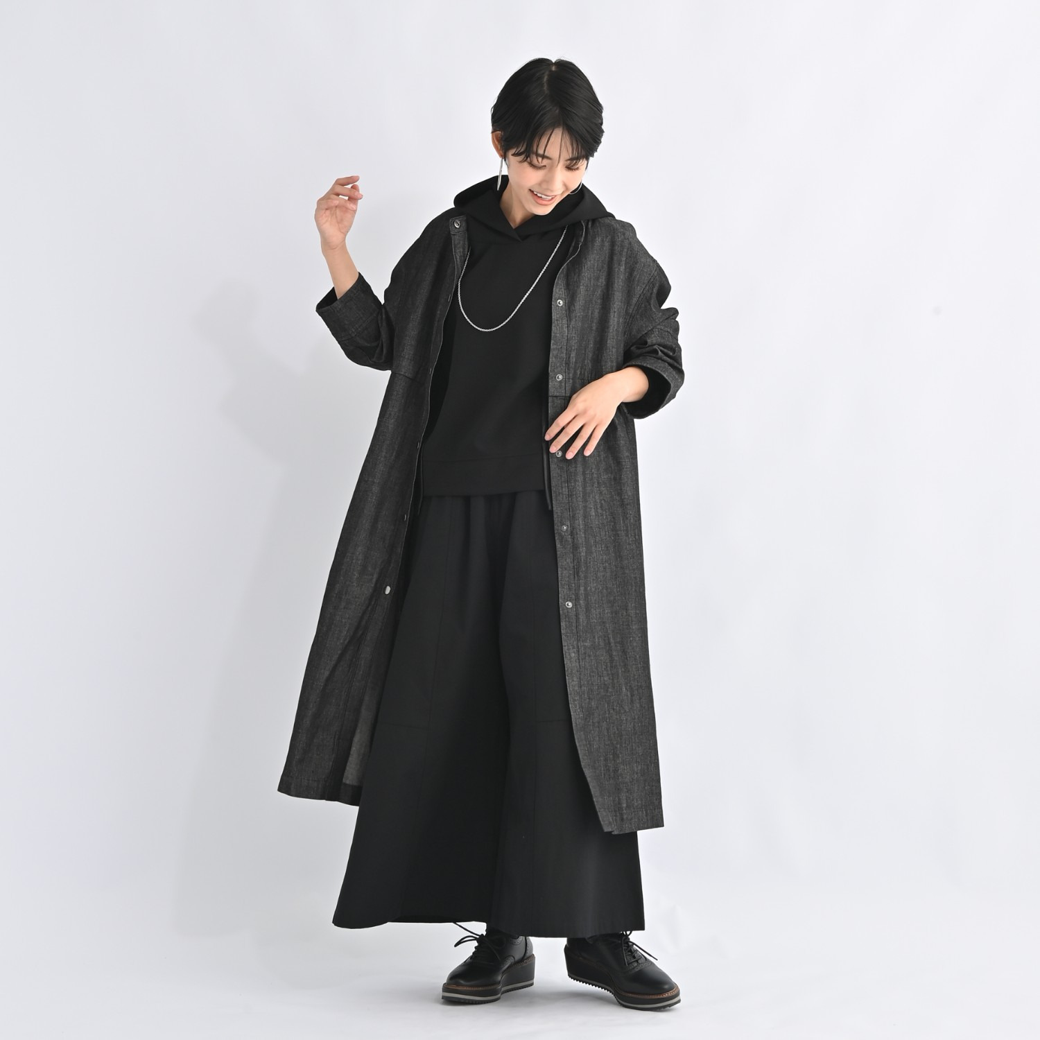 ゼラールスポーツ パイピングアクセント ツイルジャージー きれい見え フーディープルオーバー