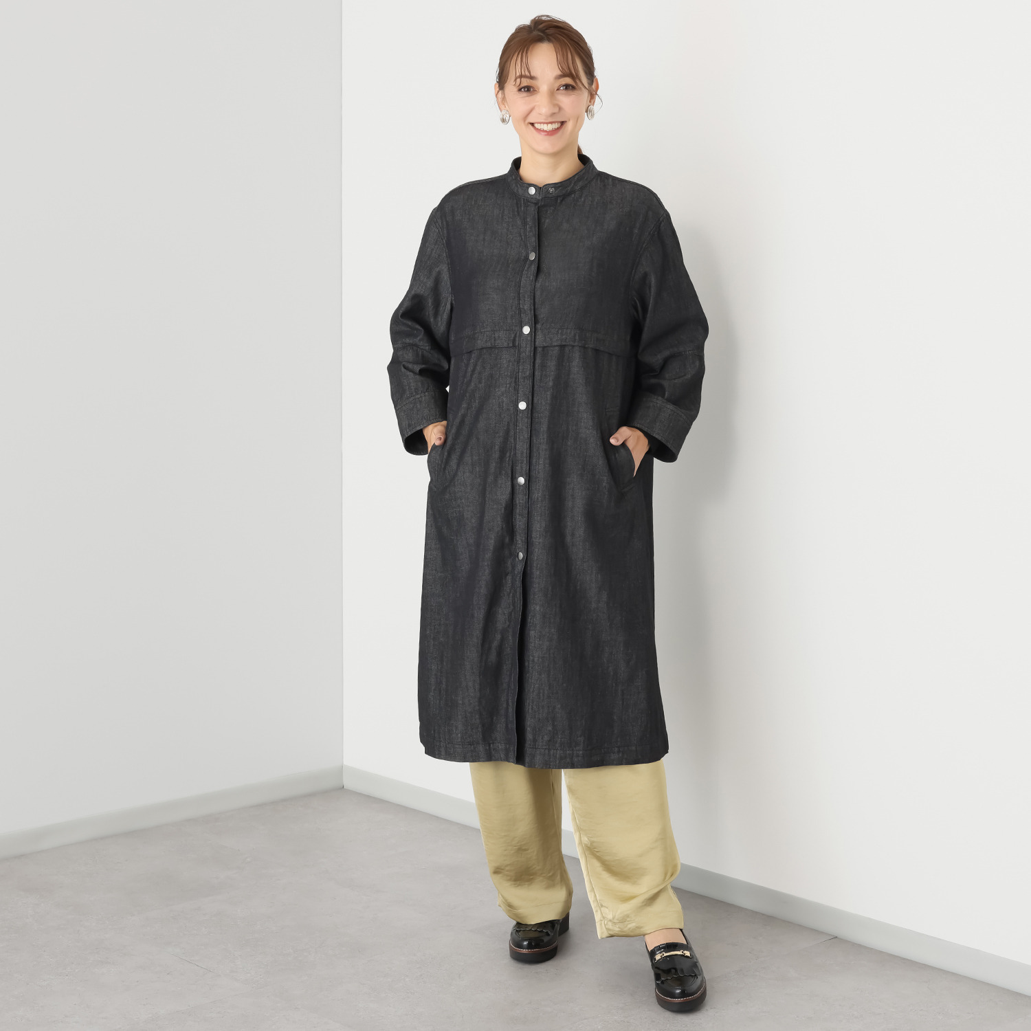 ゼラールスポーツ しなやかデニム使用！ ヨークデザイン スタンドネックコート