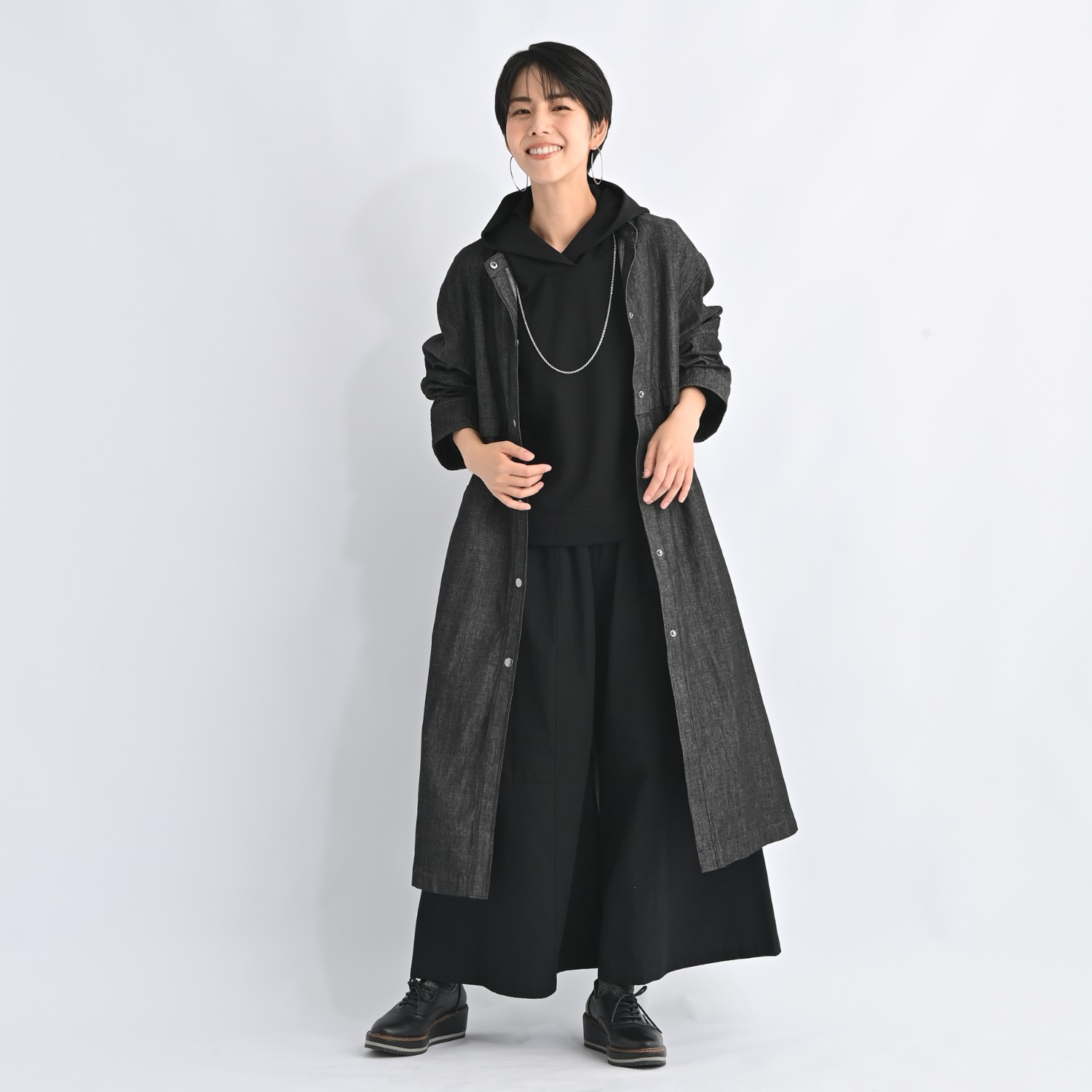 ゼラールスポーツ しなやかデニム使用！ ヨークデザイン スタンドネックコート