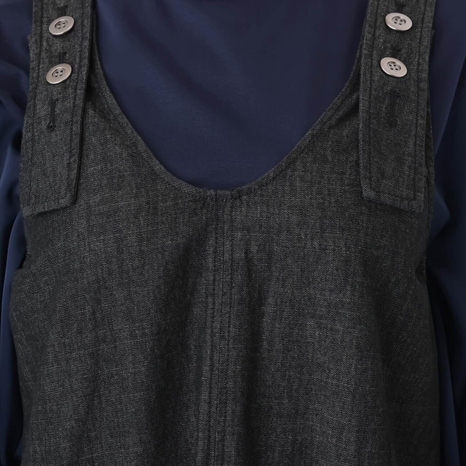 ゼラールスポーツ 軽やかデニム使用！ ギャザーデザイン ジャンスカワンピース