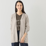 スピンブルー ギザコットンとヤクの 極上ブレンド！ ラグジュアリーニット フーディーコーディガン