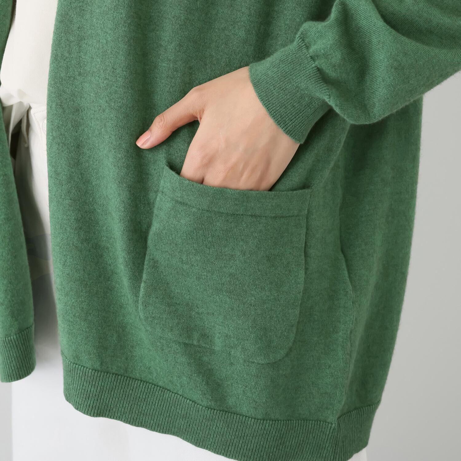 スピンブルー ギザコットンとヤクの 極上ブレンド！ ラグジュアリーニット フーディーコーディガン