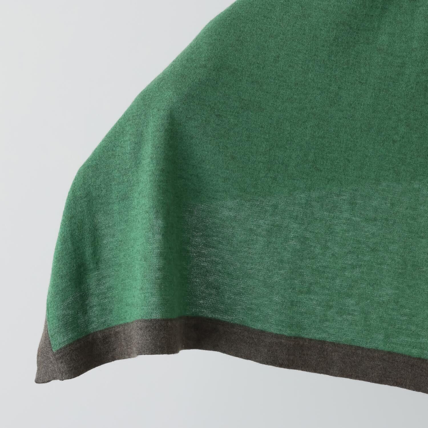 スピンブルー ギザコットンとヤクの 極上ブレンド！ ラグジュアリーニット バイカラー大判ストール