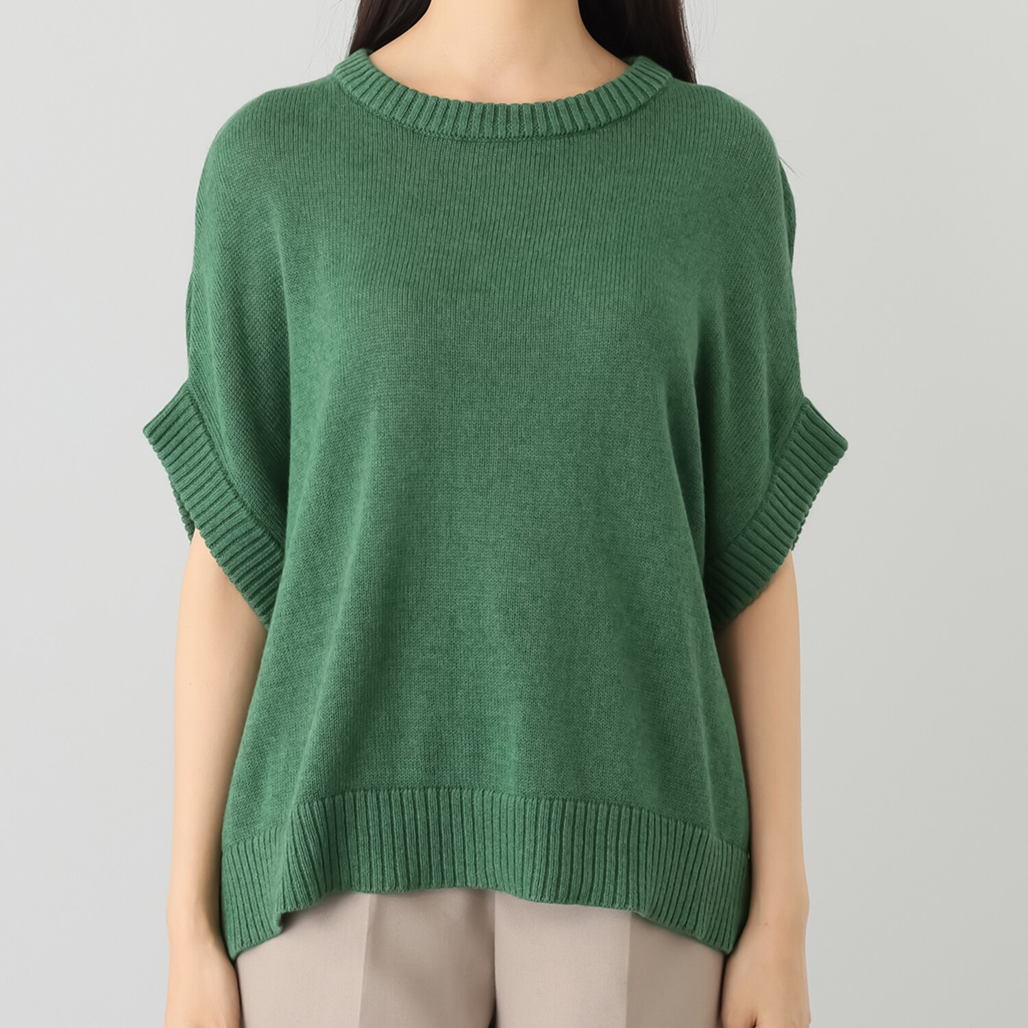 スピンブルー ギザコットンとヤクの 極上ブレンド！ ラグジュアリーニット ジレプルオーバー