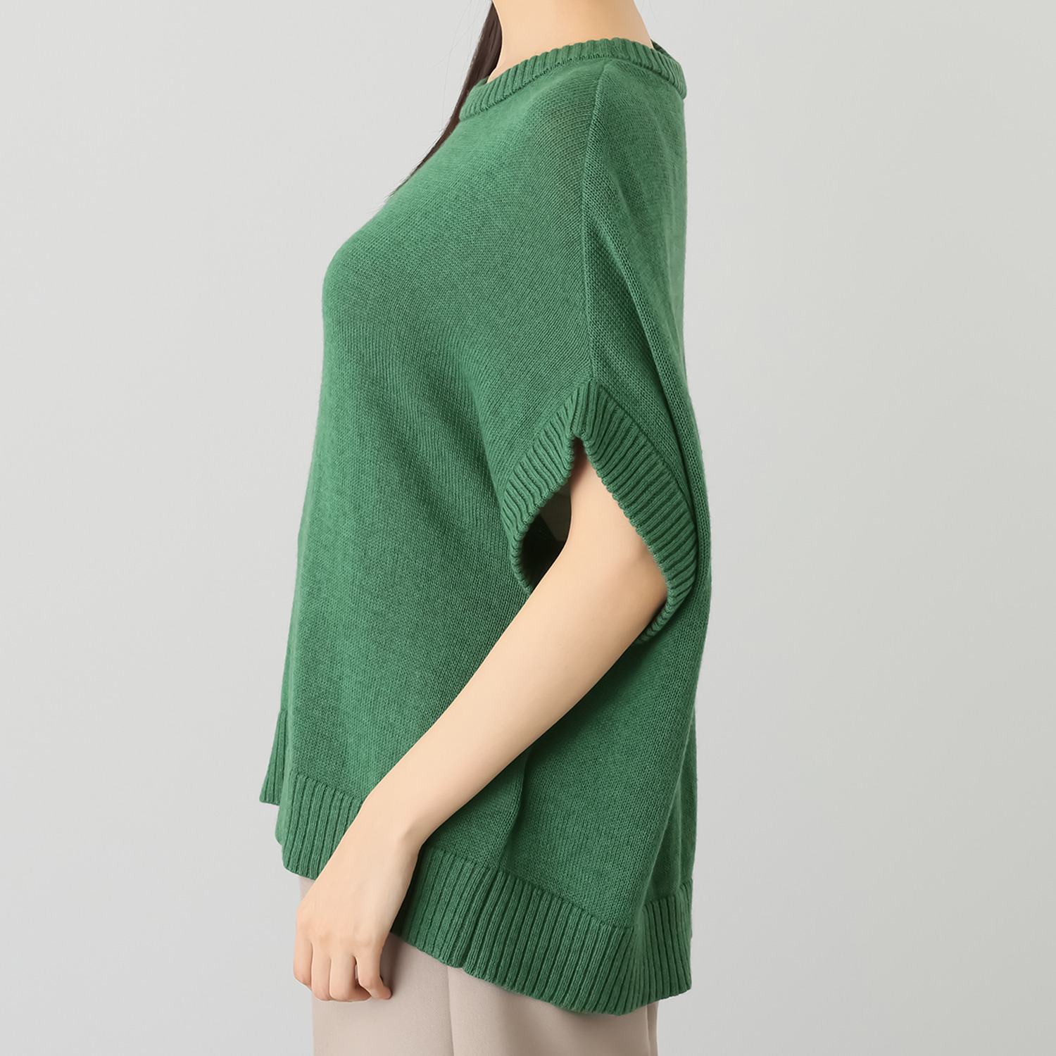 スピンブルー ギザコットンとヤクの 極上ブレンド！ ラグジュアリーニット ジレプルオーバー