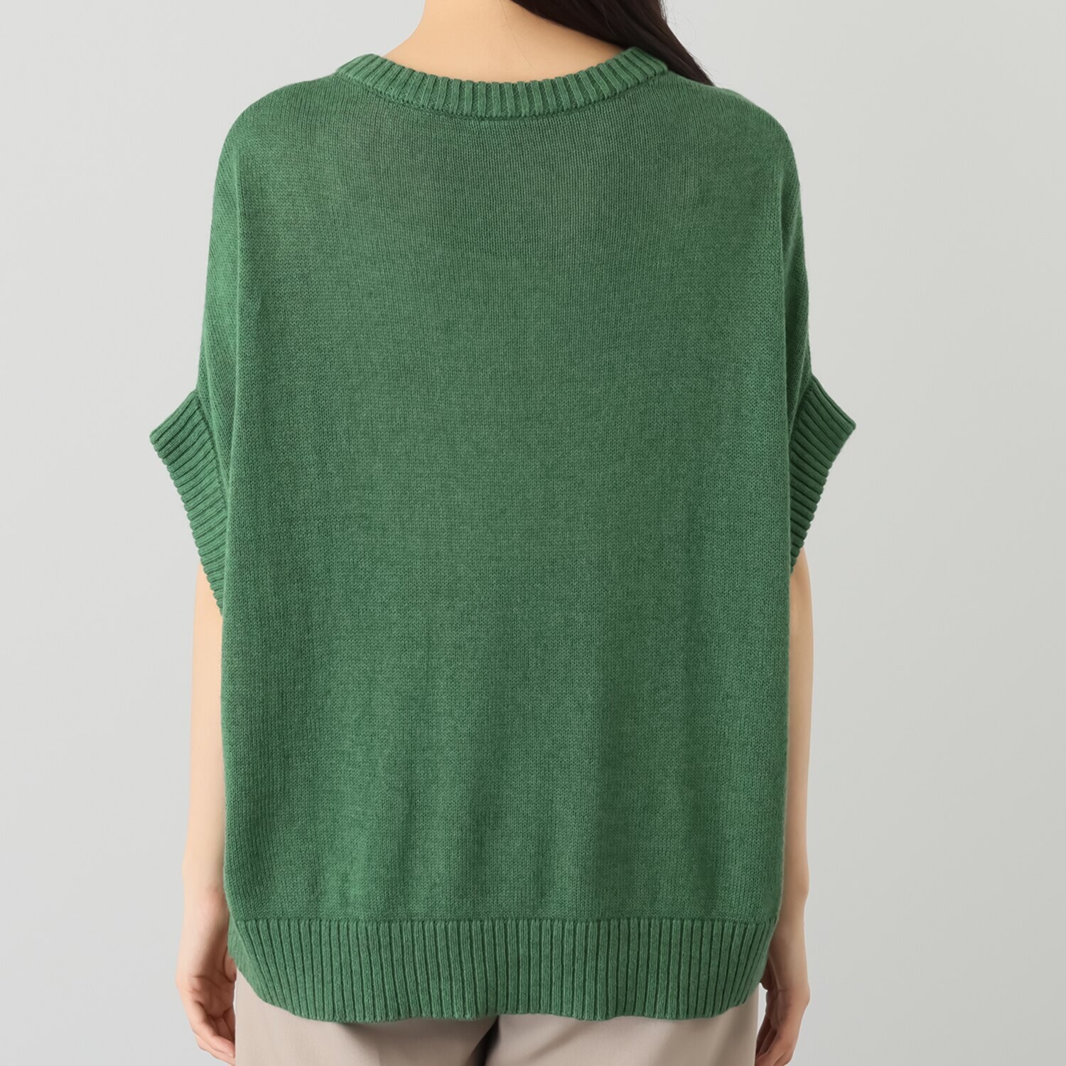 スピンブルー ギザコットンとヤクの 極上ブレンド！ ラグジュアリーニット ジレプルオーバー