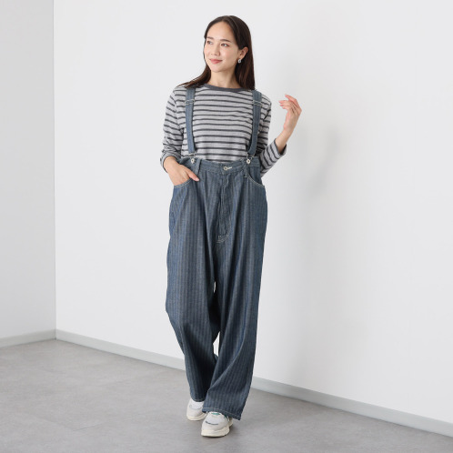 紺屋イチガントウキョウ　サスペンダー付　ヘリンボーンデニム　パンツ