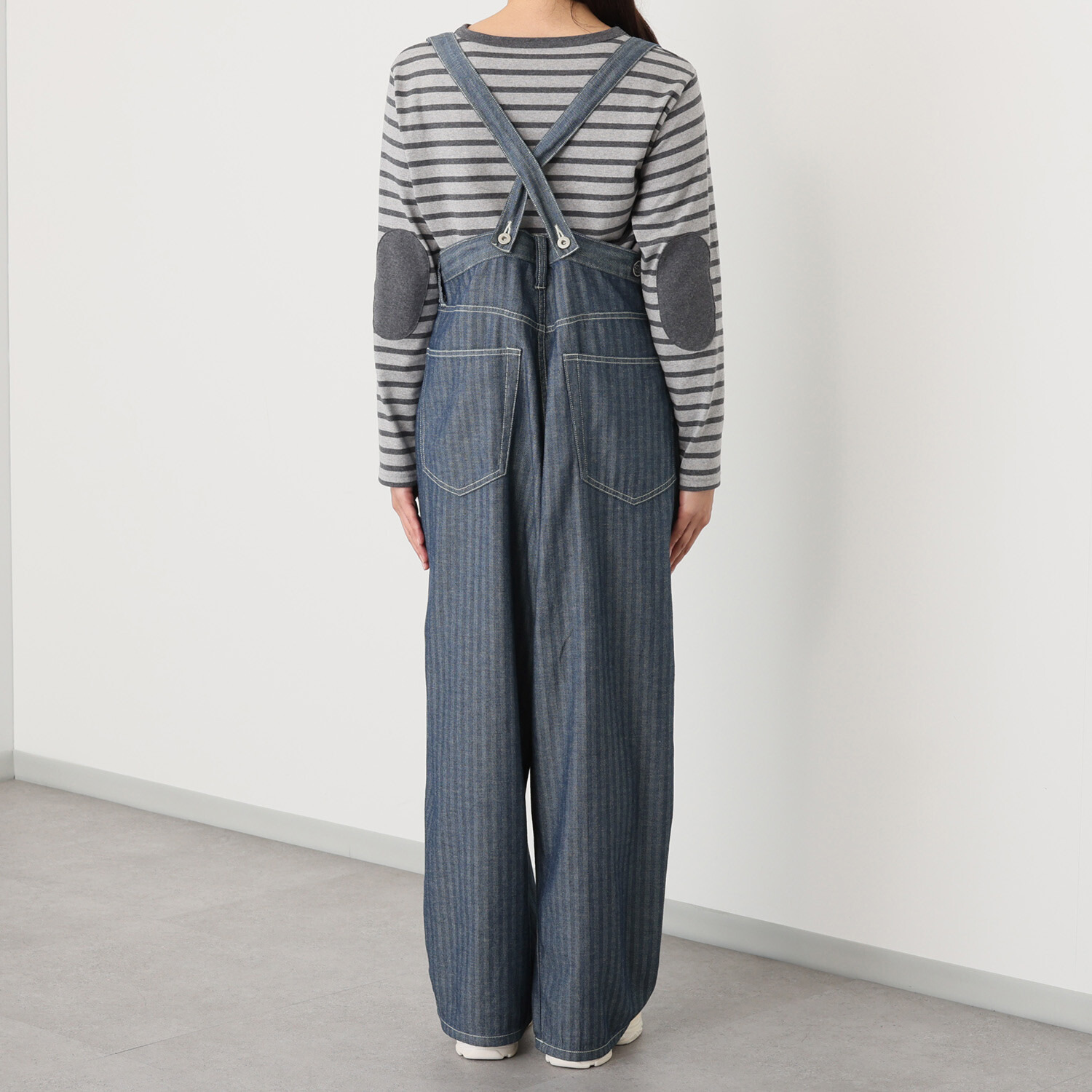 紺屋イチガントウキョウ サスペンダー付 ヘリンボーンデニム パンツ