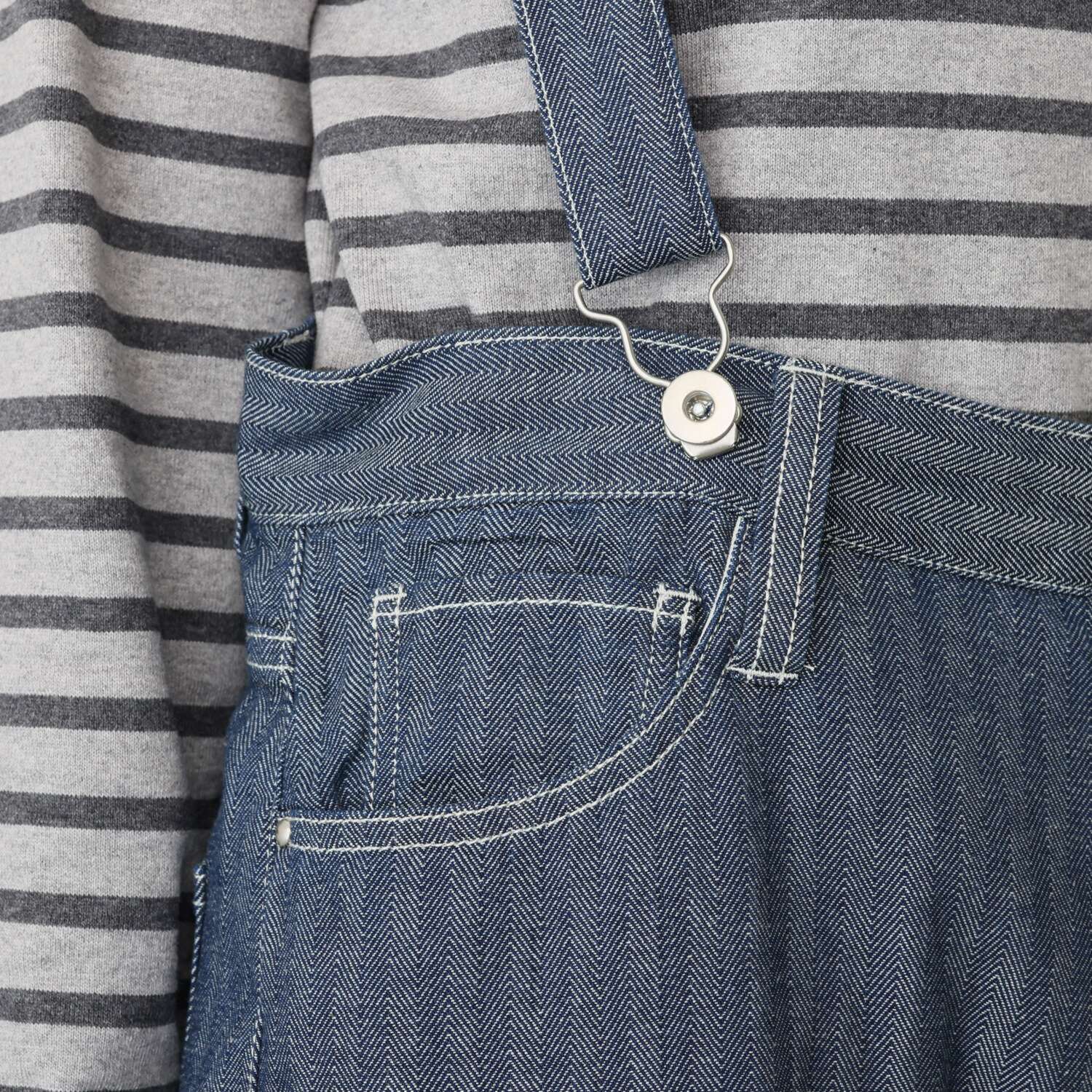 紺屋イチガントウキョウ サスペンダー付 ヘリンボーンデニム パンツ